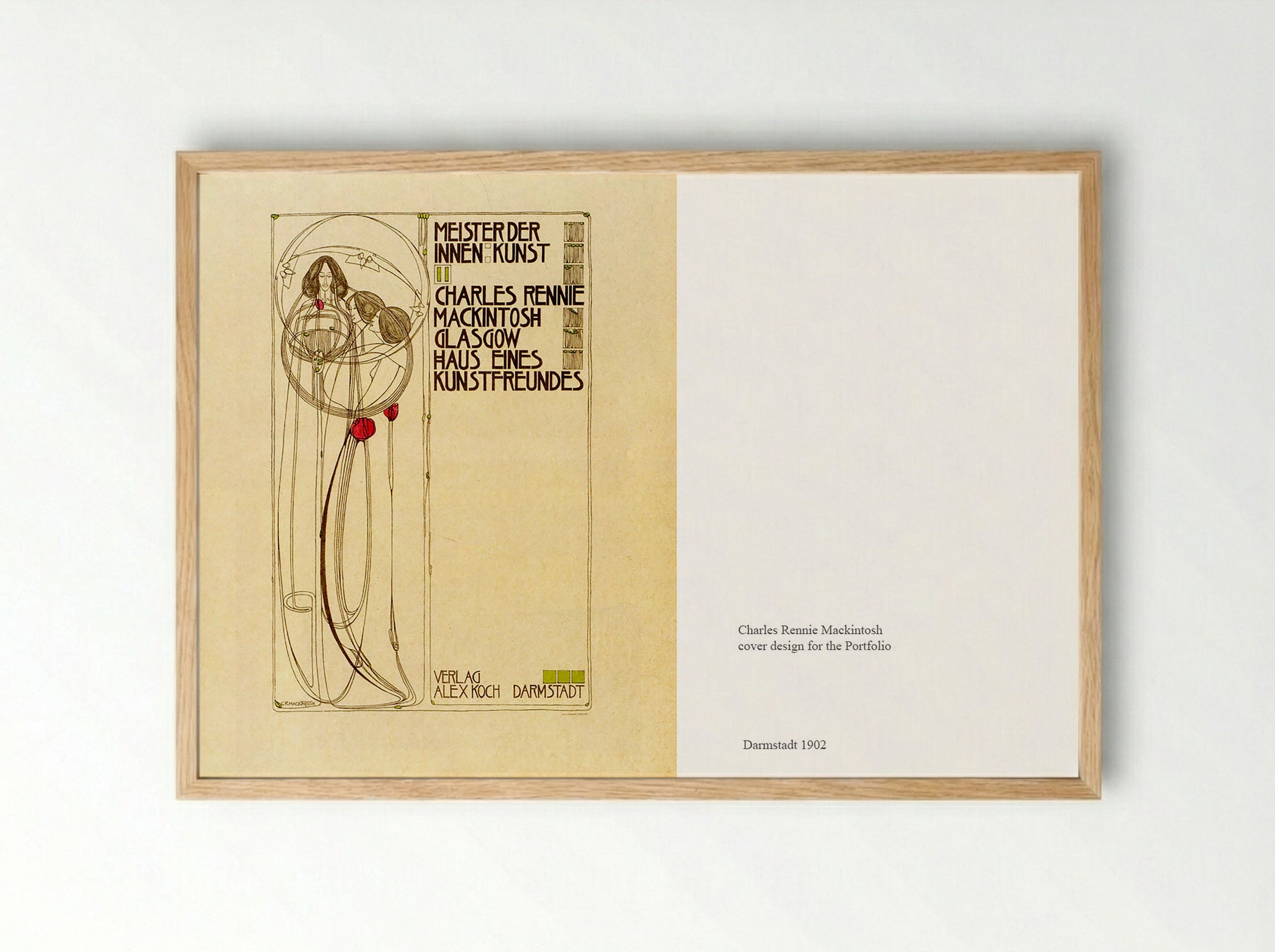 Cover Design for 'Meister der Innenkunst' - Charles Rennie Mackintosh - Framed Print Wood