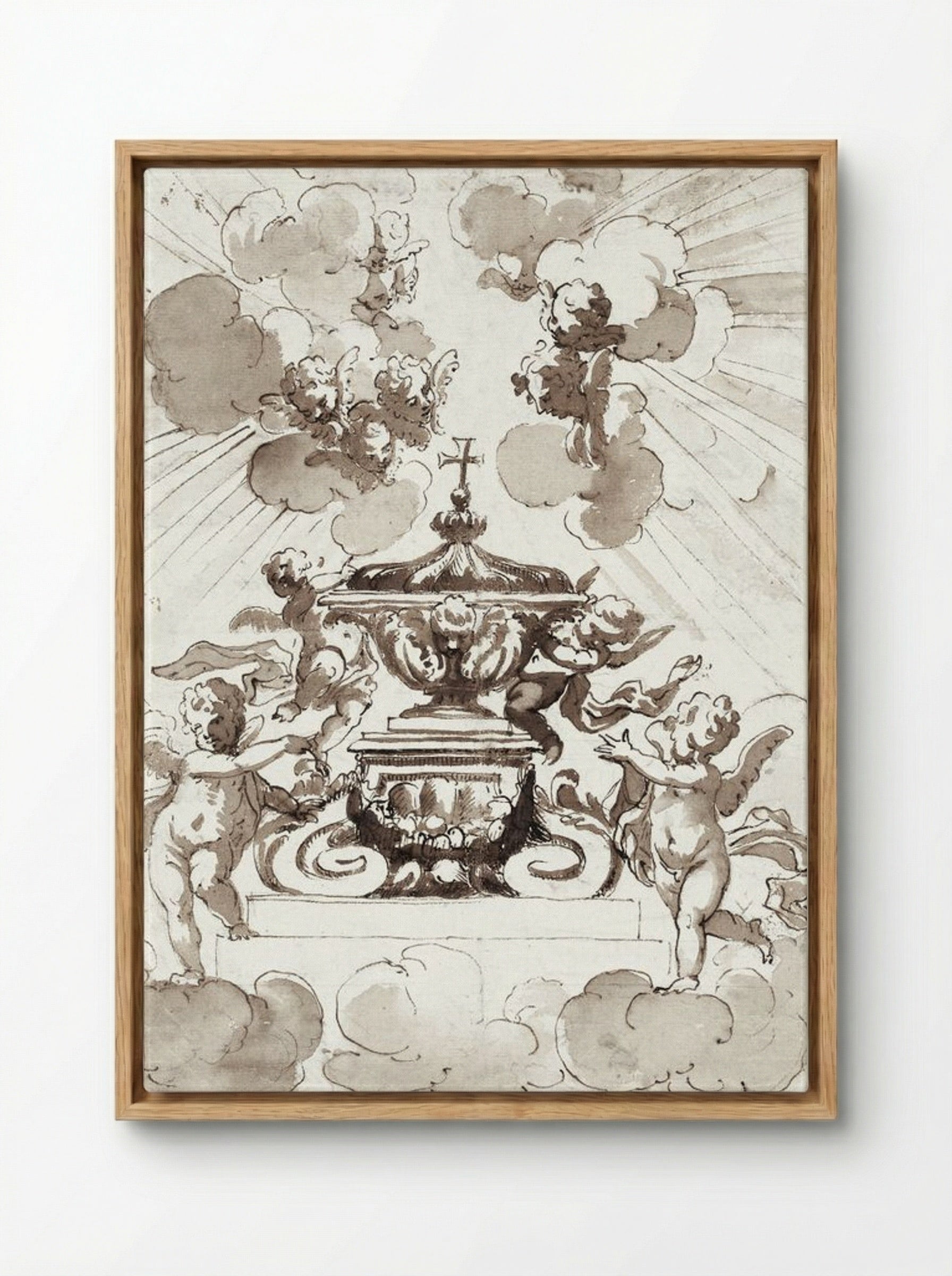 Glorification of the Host - Italian 18th Century - Framed Canvas Wood