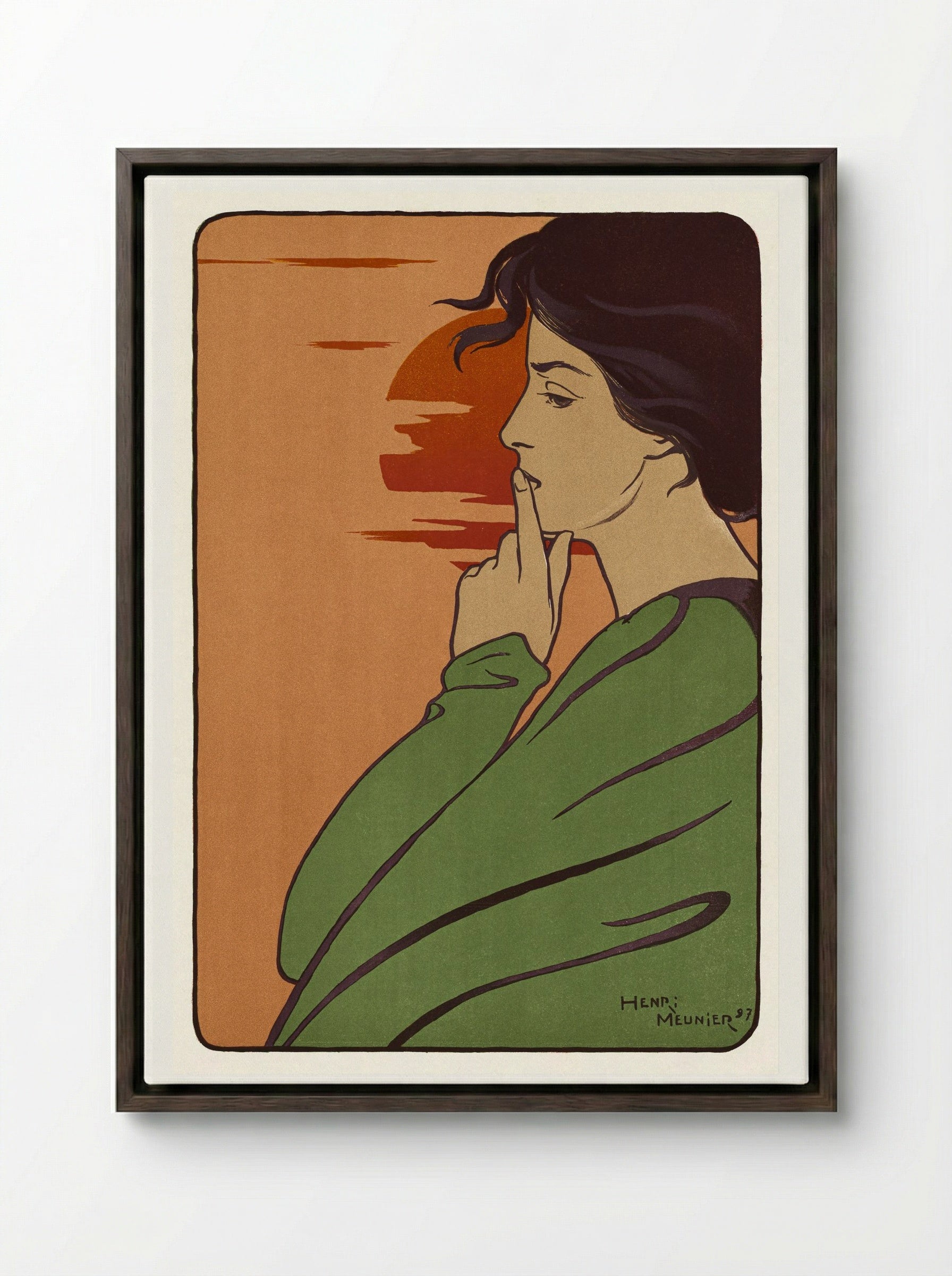 L'Heure du silence - Henri-Georges Meunier - Framed Canvas Dark Wood