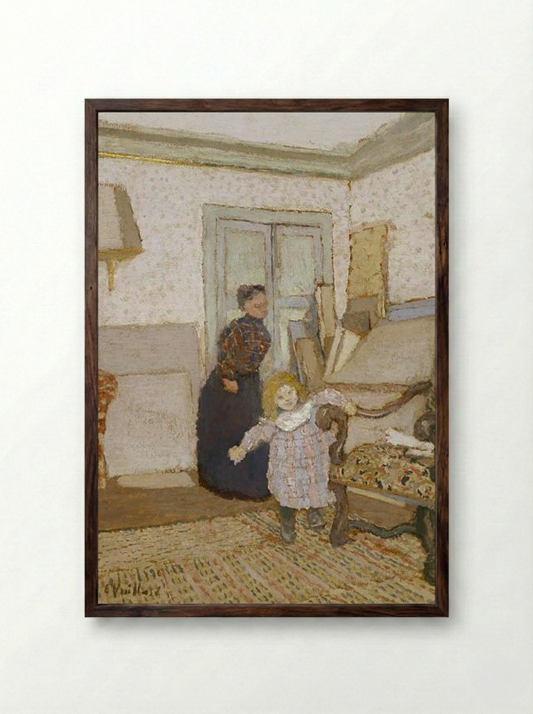 The First Steps - Édouard Vuillard - Framed Print Dark Wood