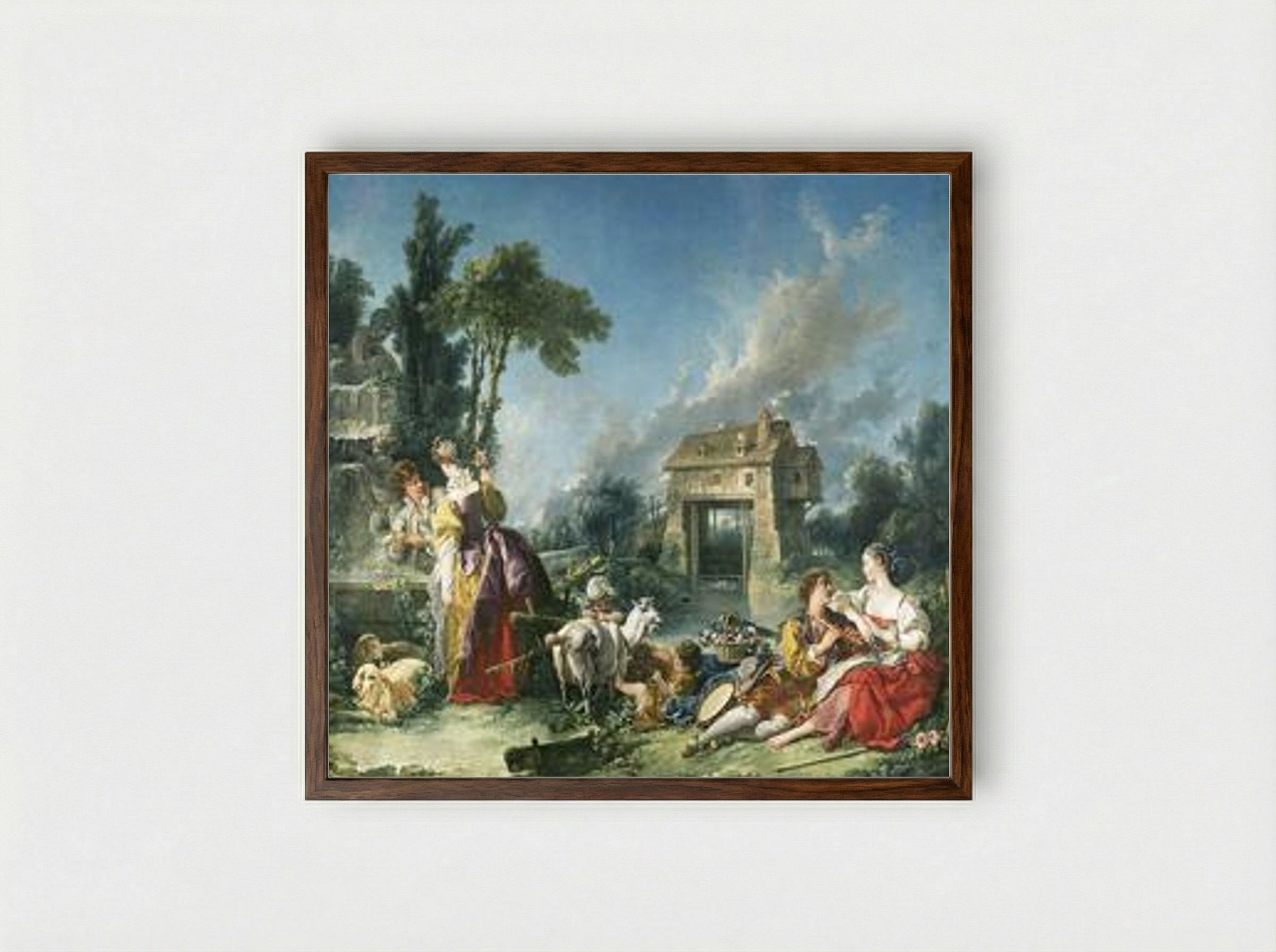 The Fountain of Love - François Boucher - Framed Print Dark Wood