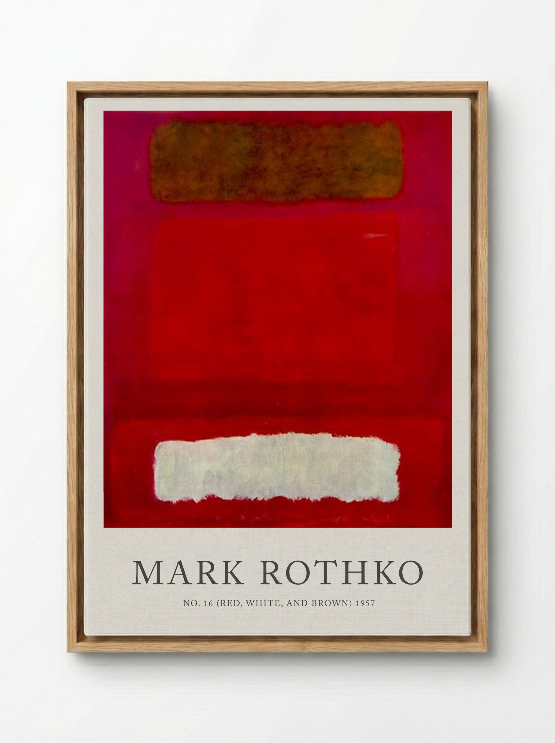 No. 16 (Red, White, and Brown) - Mark Rothko - Framed Canvas Wood