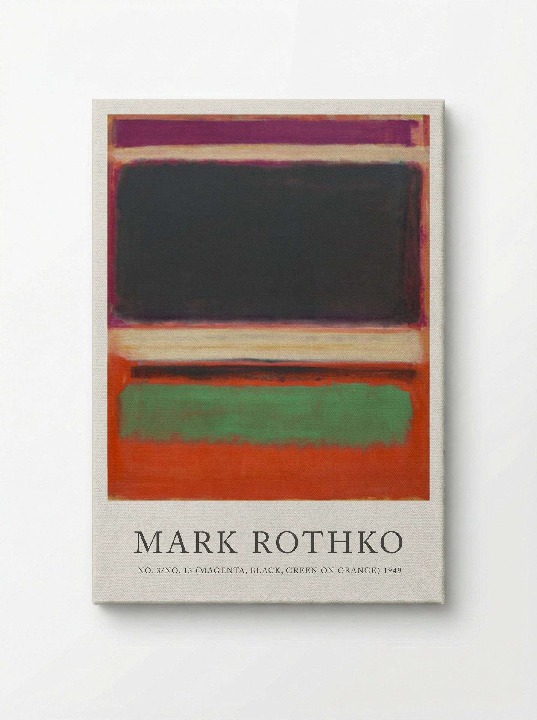 No. 3/No. 13 (Magenta, Black, Green on Orange) - Mark Rothko - Canvas