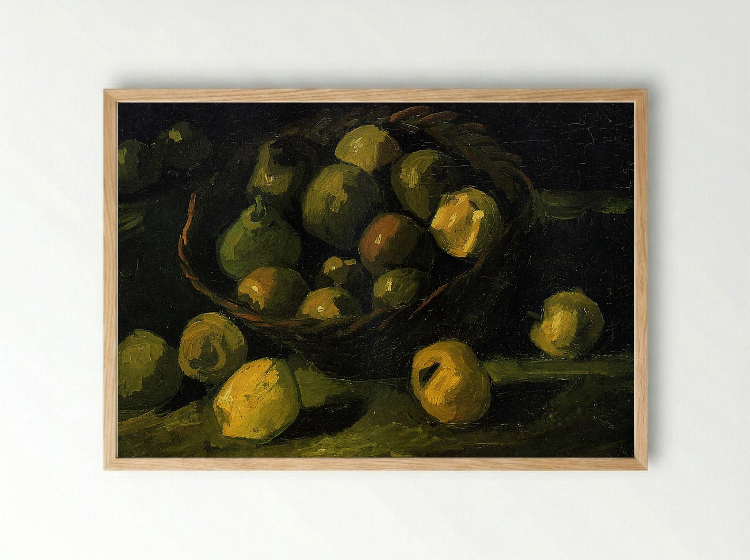Still Life with Basket of Apples - Vincent van Gogh - Framed Print Wood