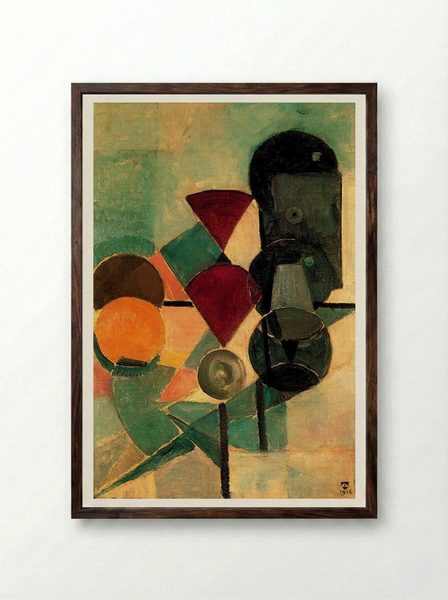 Composition II (Still Life) - Theo van Doesburg - Framed Print Dark Wood