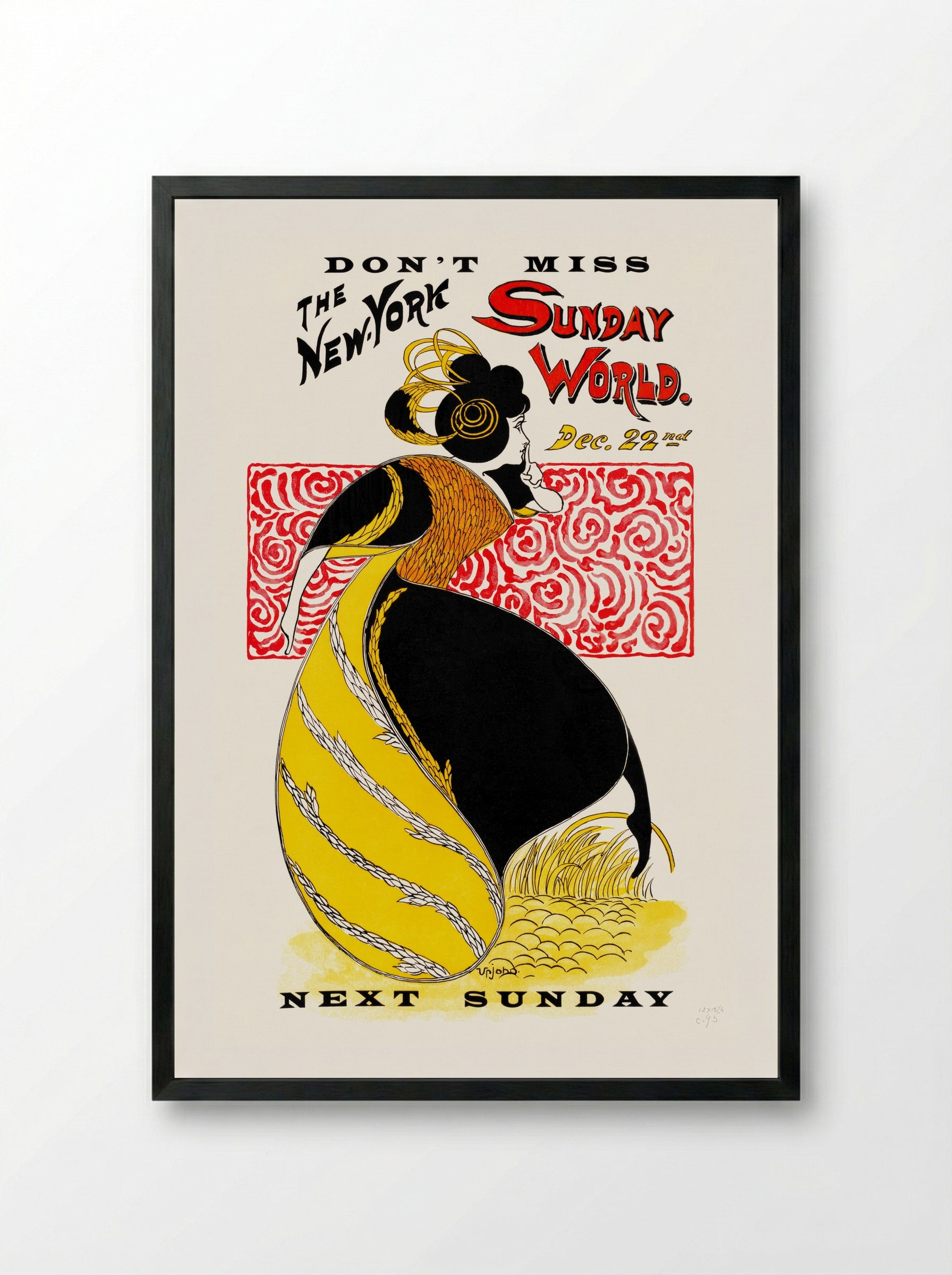 The New York Sunday World, Dec. 22nd - Frank King - Framed Print Black