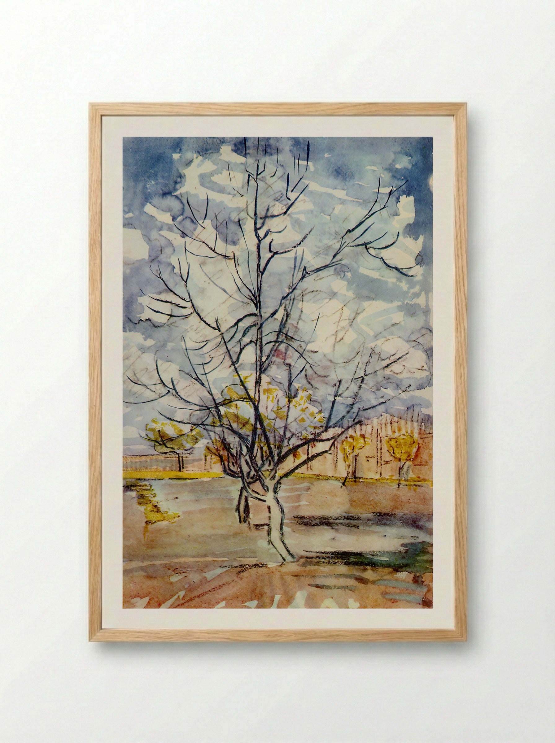 Pink Peach Trees - Fine Art Print - Framed Print Wood
