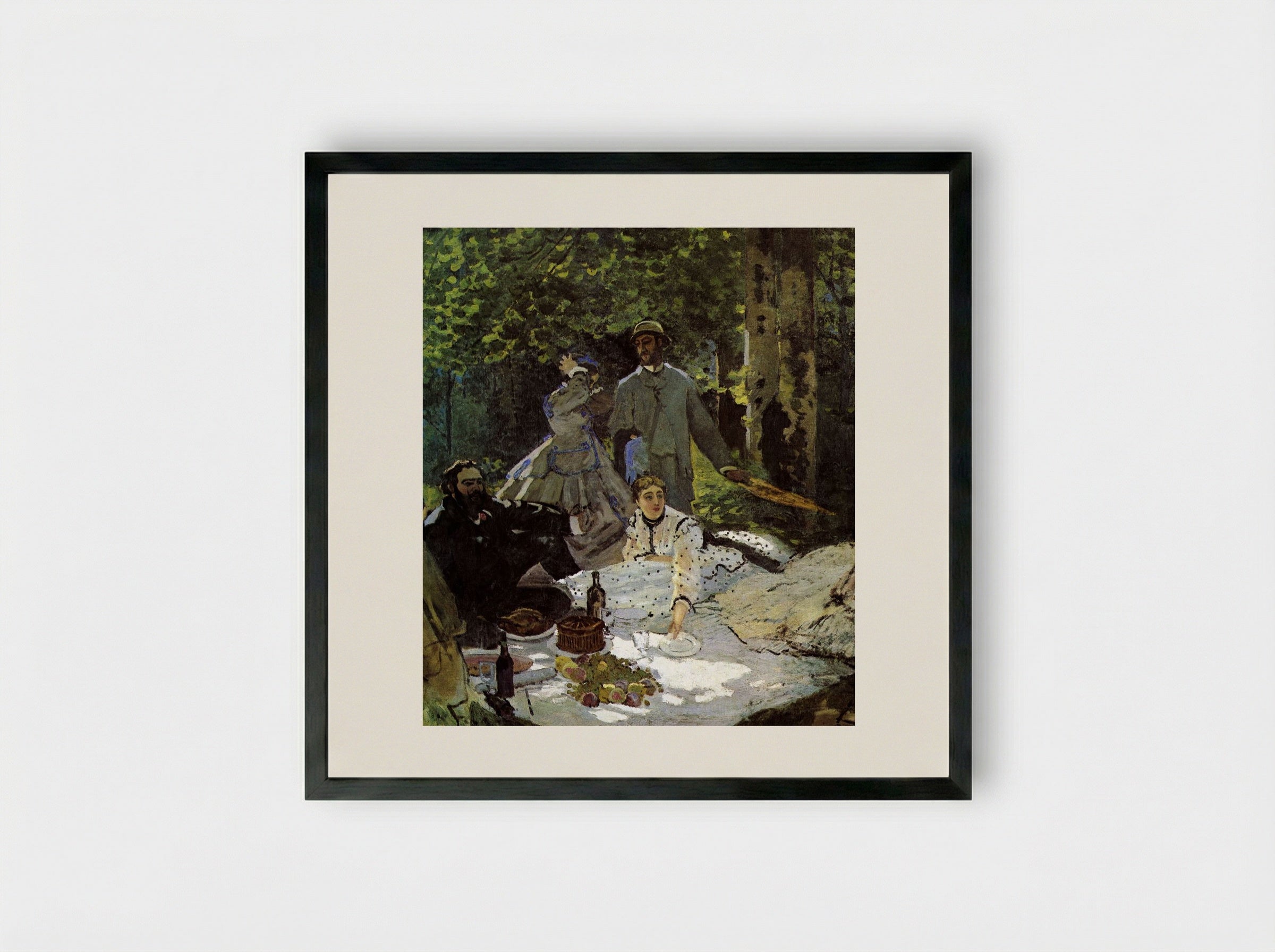 Le Déjeuner sur l'herbe - Claude Monet - Framed Print Black