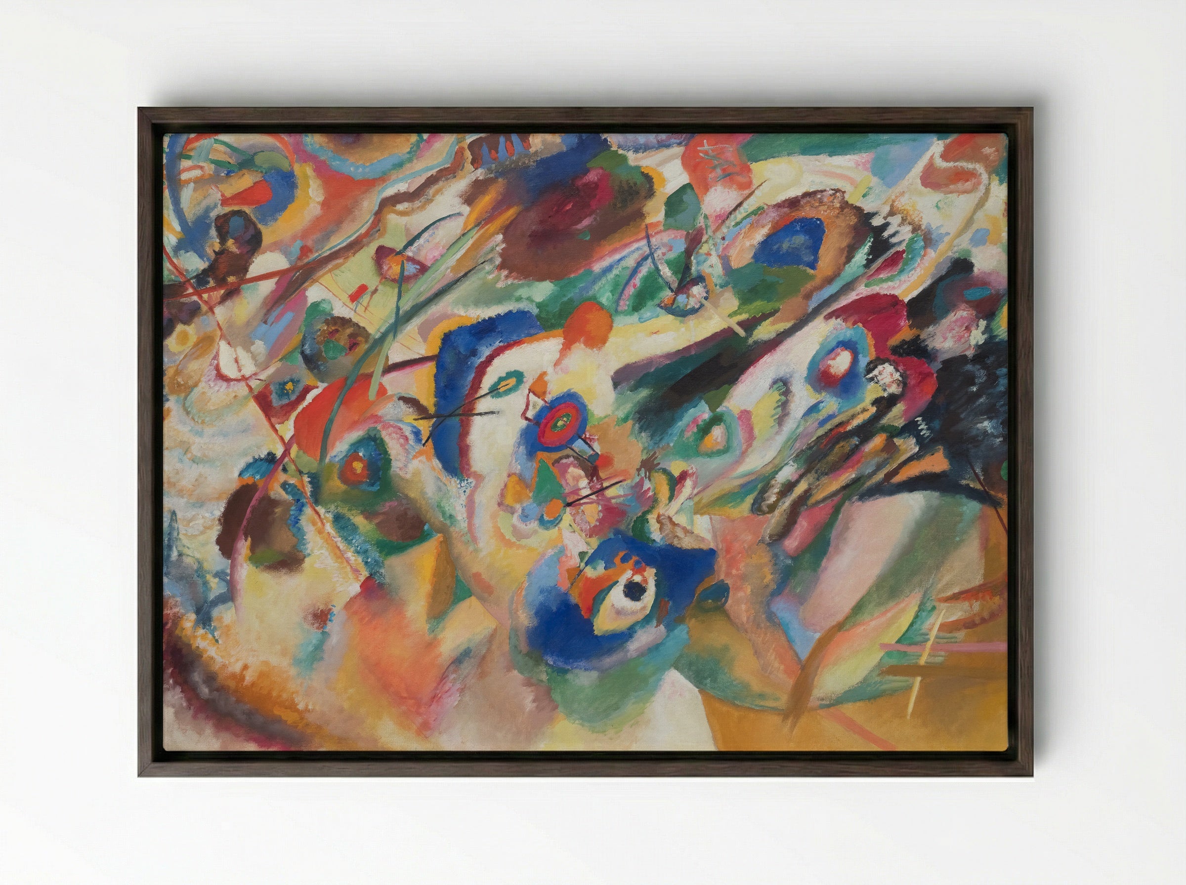 Sketch 2 for Composition VII - Wassily Kandinsky - Framed Canvas Dark Wood