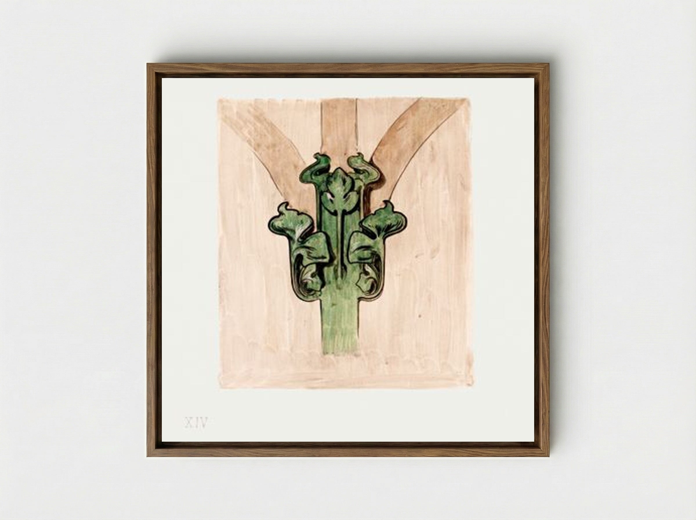 Capital Applied to the Columns of the Facade of the Fouquet Boutique - Alphonse Mucha - Framed Canvas Wood