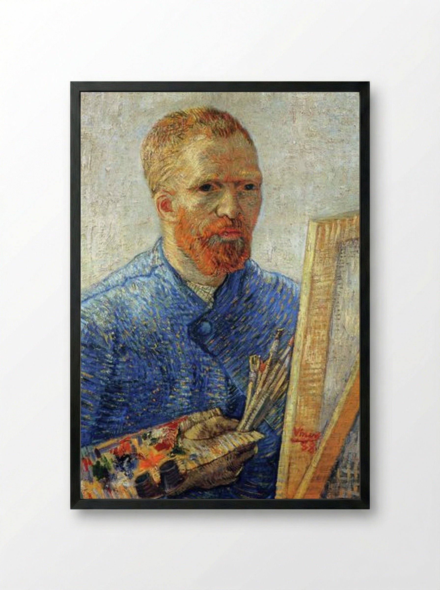 Self-Portrait as an Artist - Vincent van Gogh - Framed Print Black
