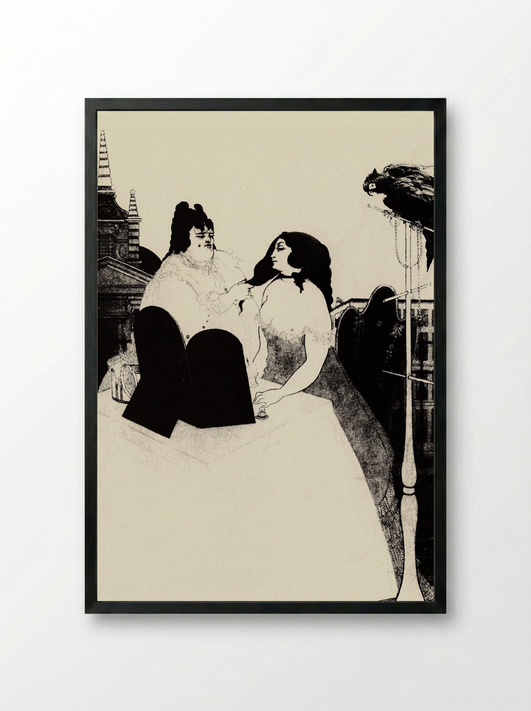 The Lady at the Dressing Table - Henri de Toulouse-Lautrec - Framed Print Black