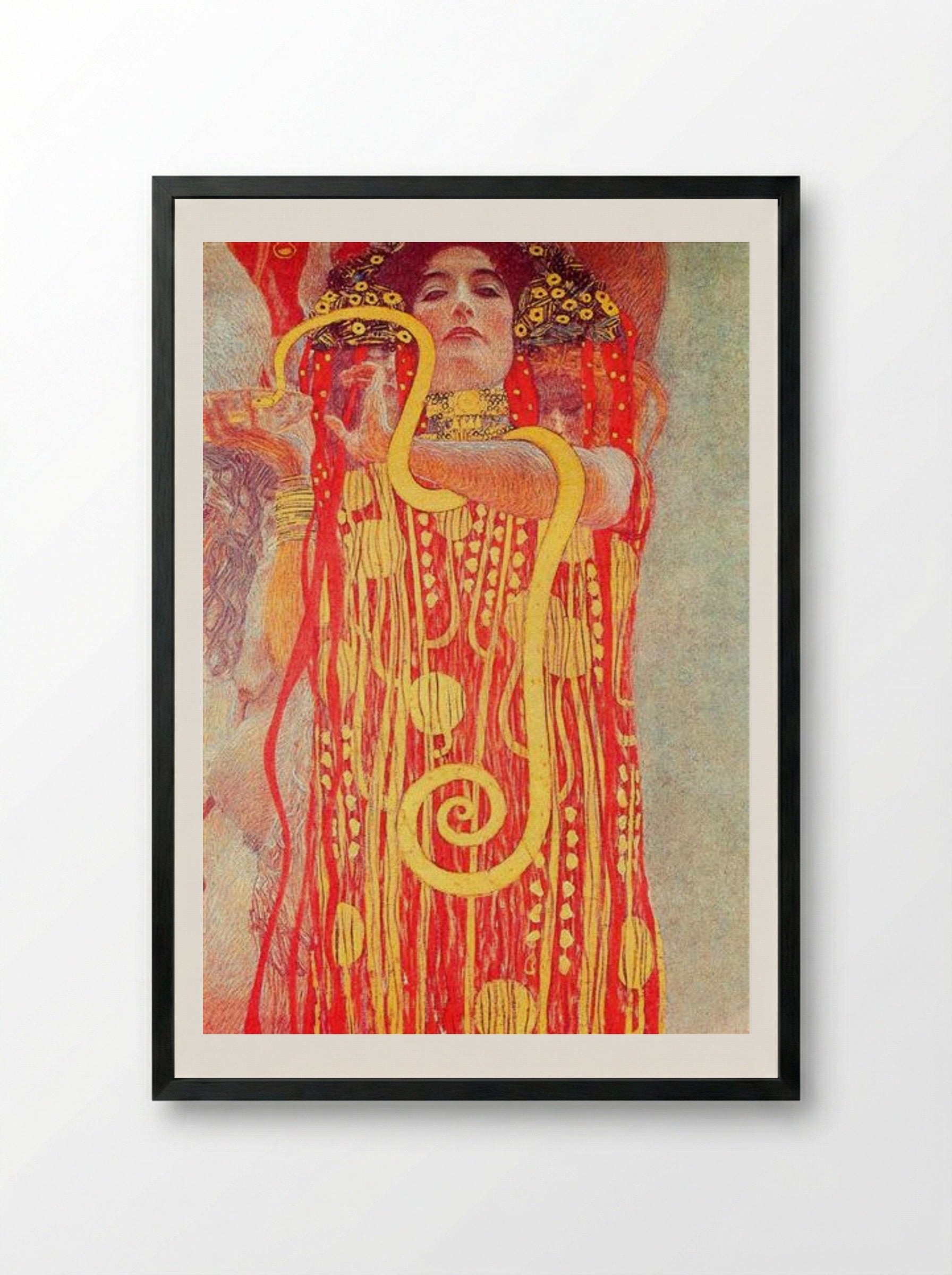 University of Vienna Ceiling Paintings (Medicine), detail showing Hygieia - Gustav Klimt - Framed Print Black