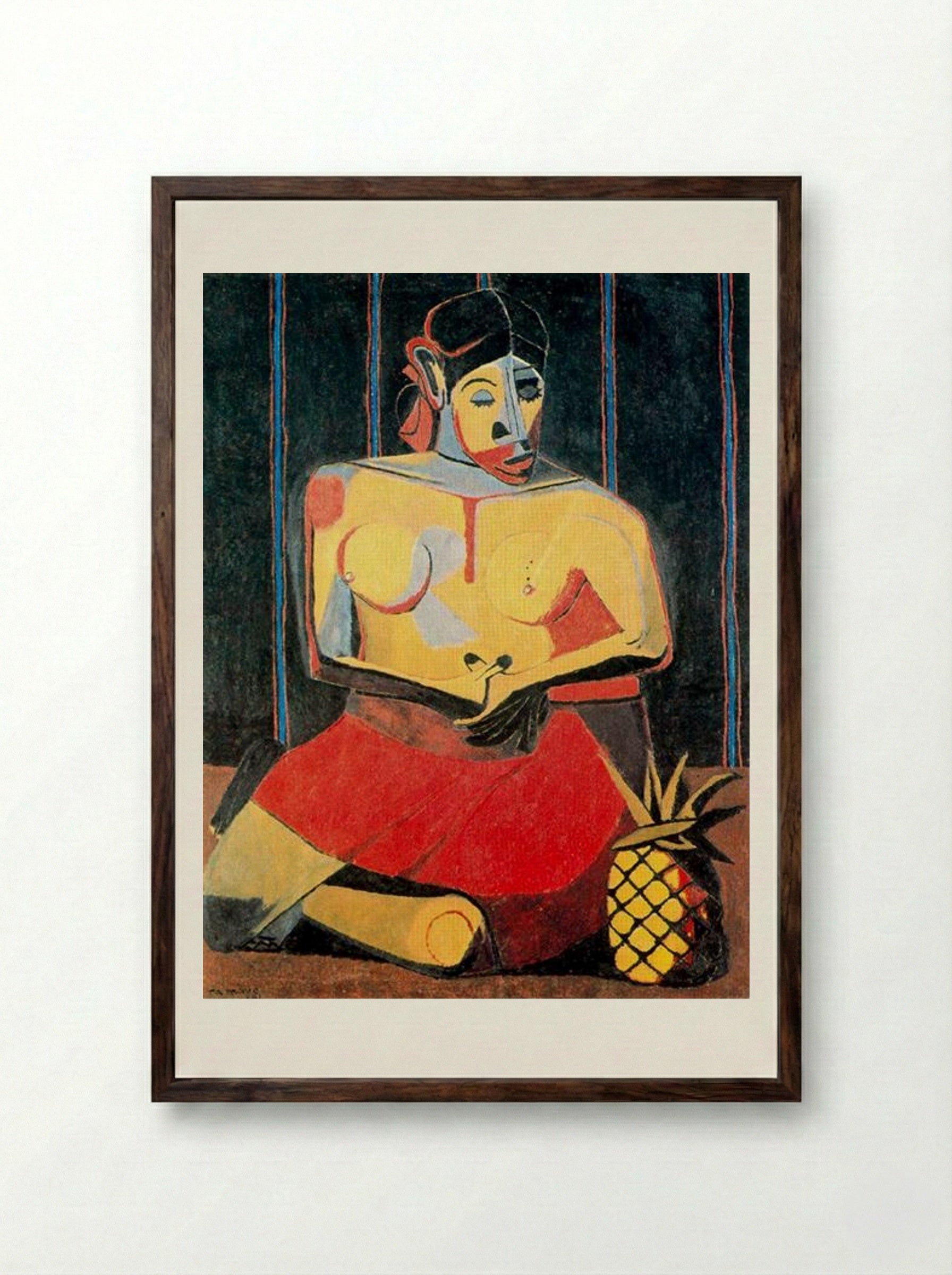 Woman with Pineapple - Rufino Tamayo - Framed Print Dark Wood