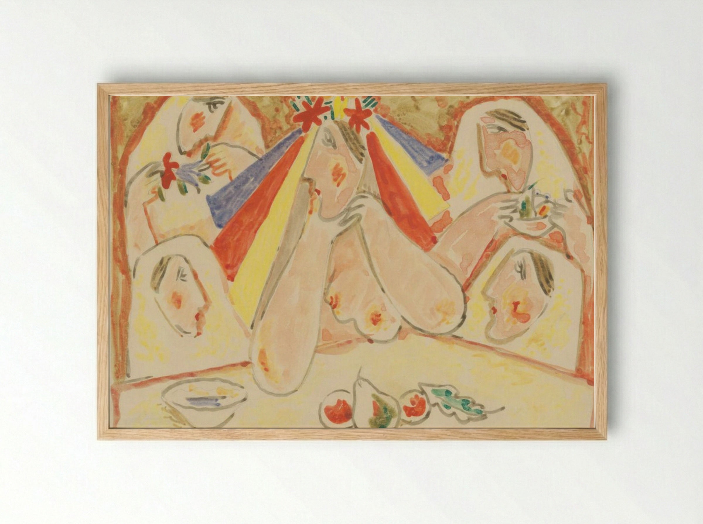 Bride Among Bridesmaids - Mikuláš Galanda - Framed Print Wood