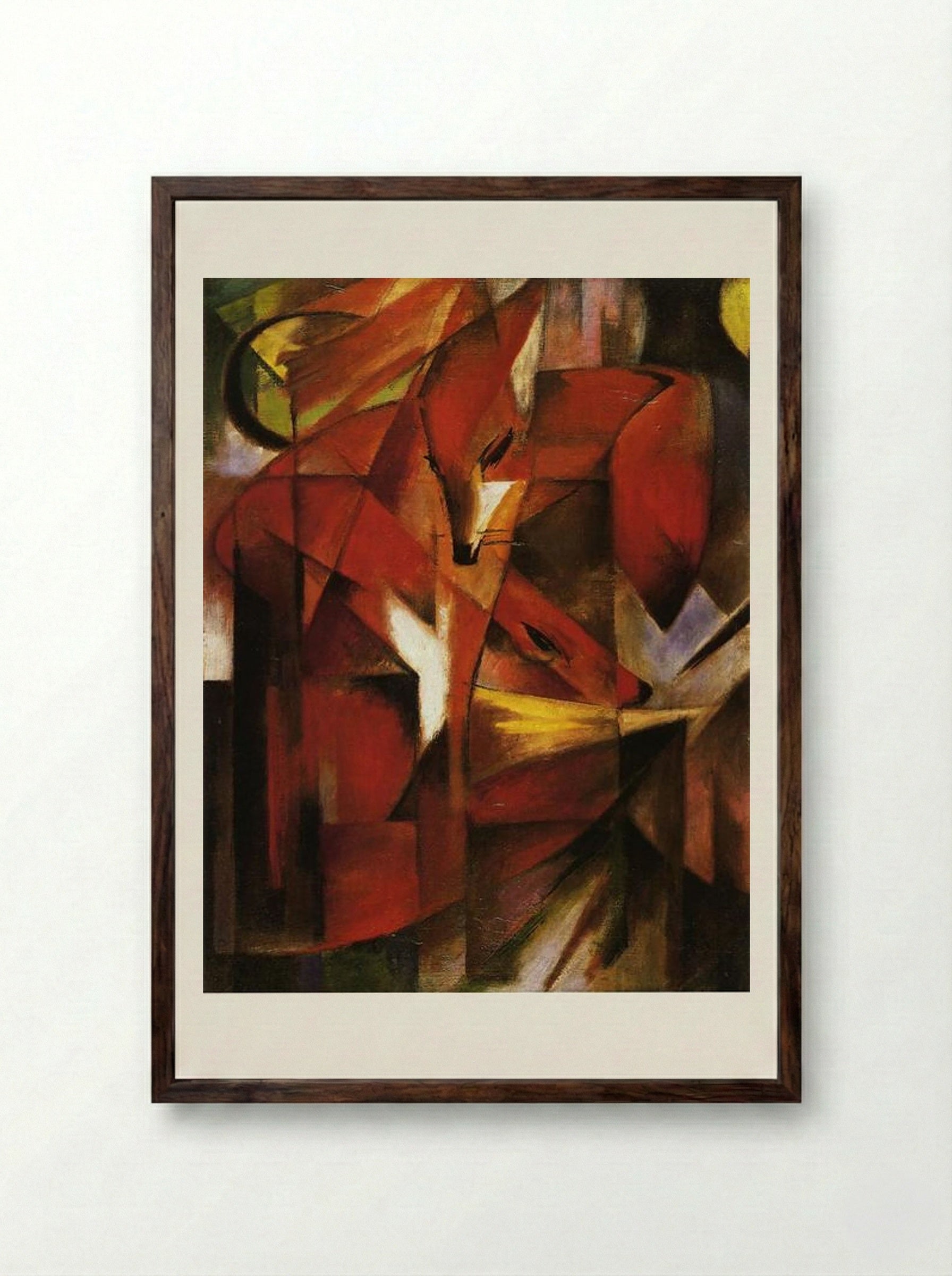 The Fox - Franz Marc - Framed Print Dark Wood