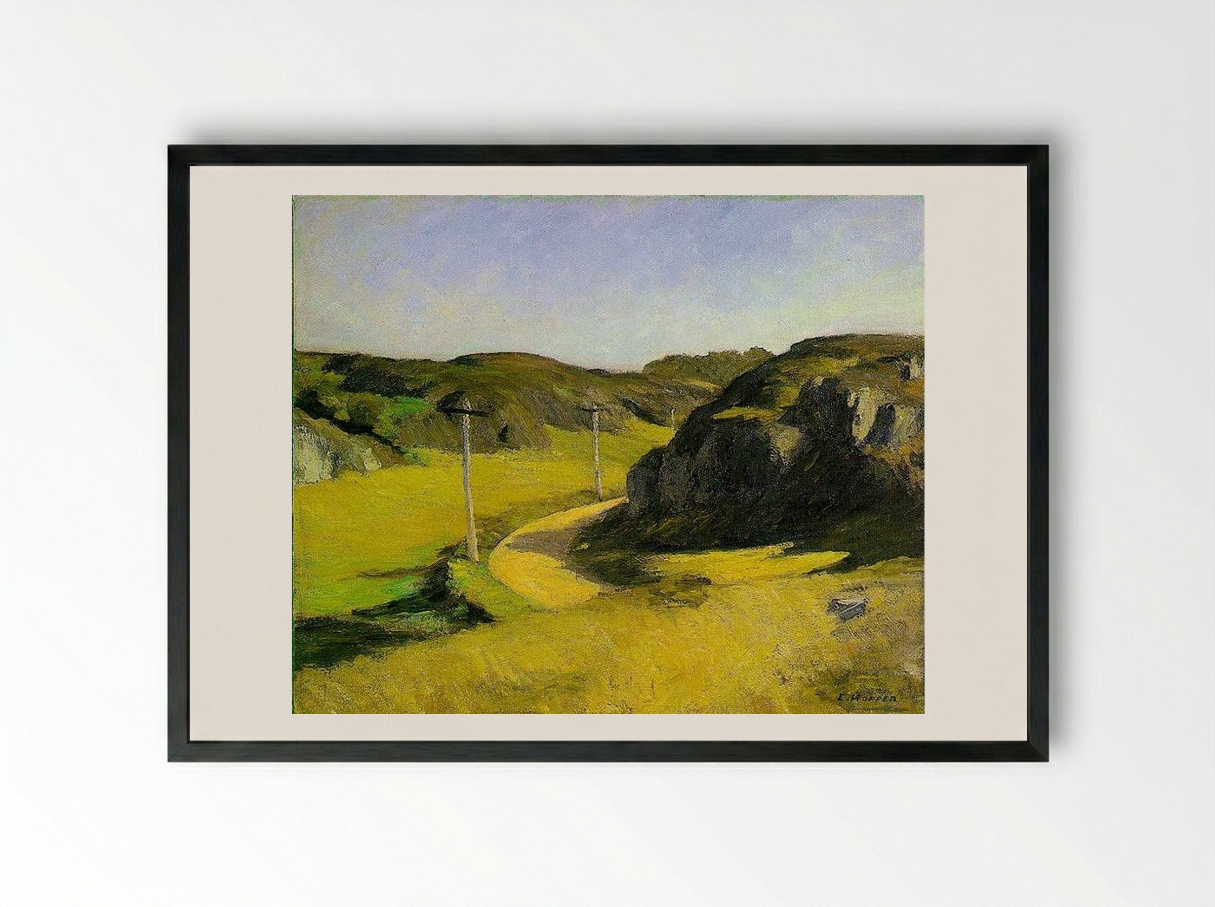 Road in Maine - Edward Hopper - Framed Print Black