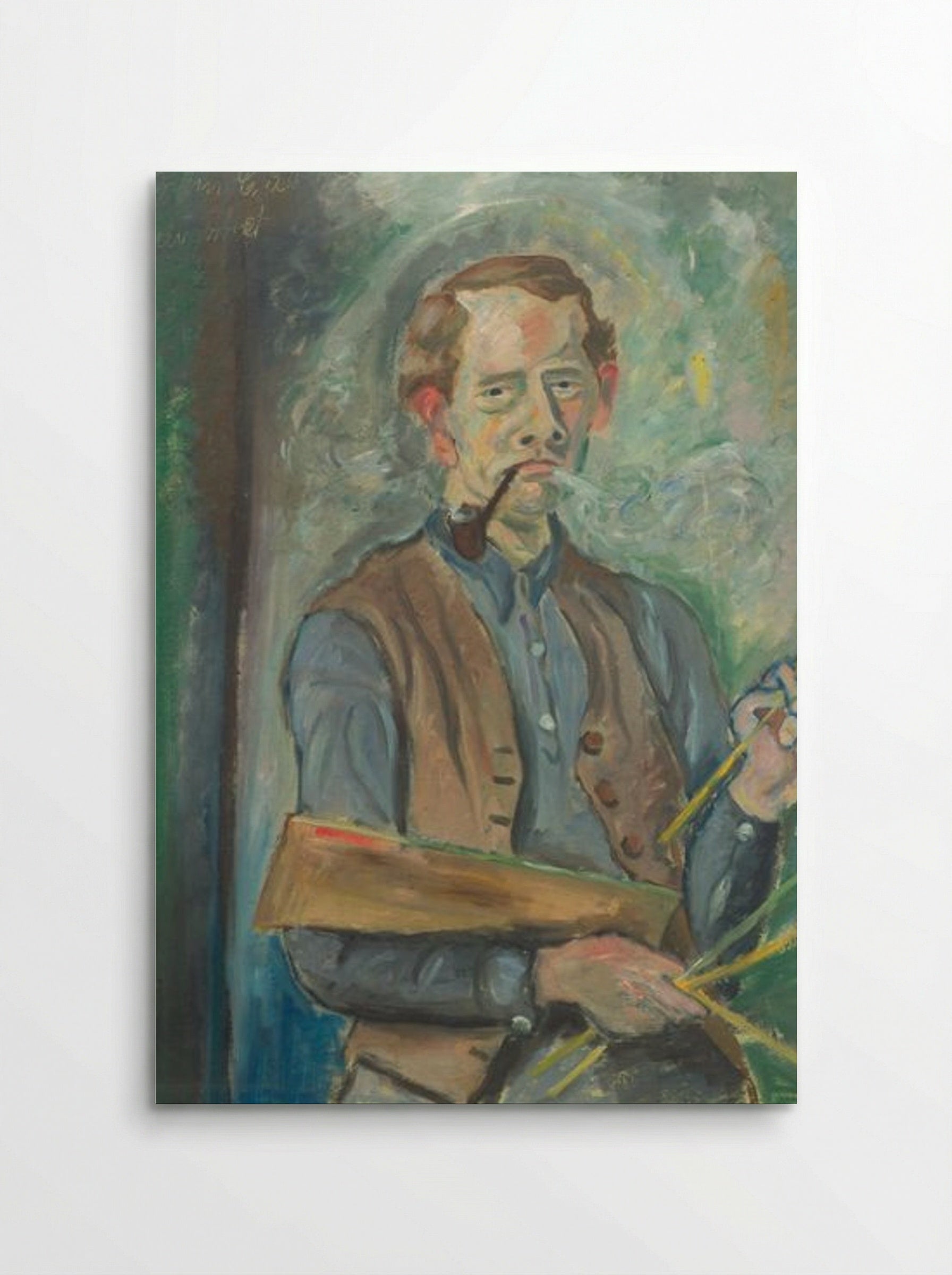 Self-Portrait with Pipe and Palette - John Christensen - Poster