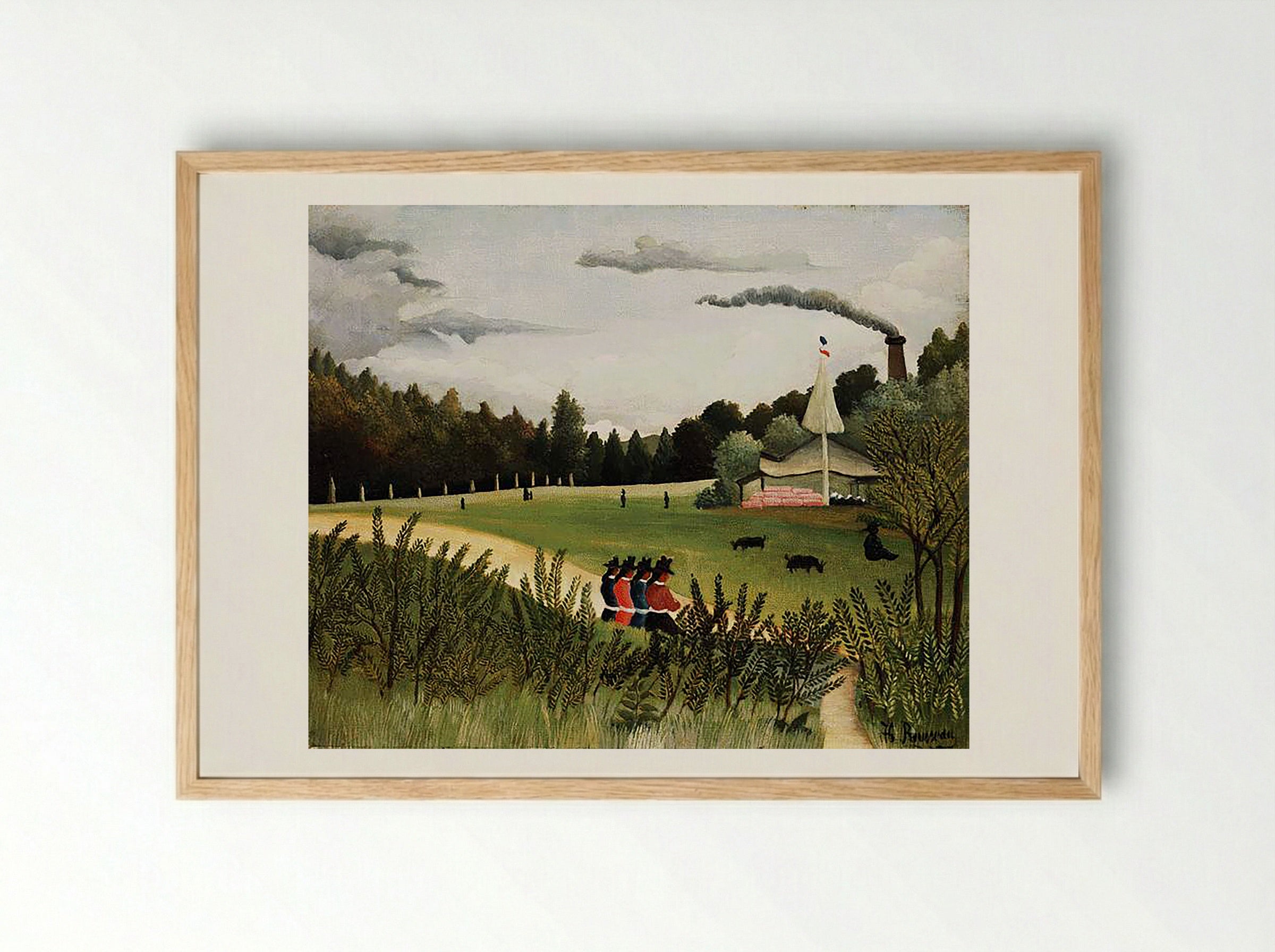 Park with Figures - Henri Rousseau - Framed Print Wood