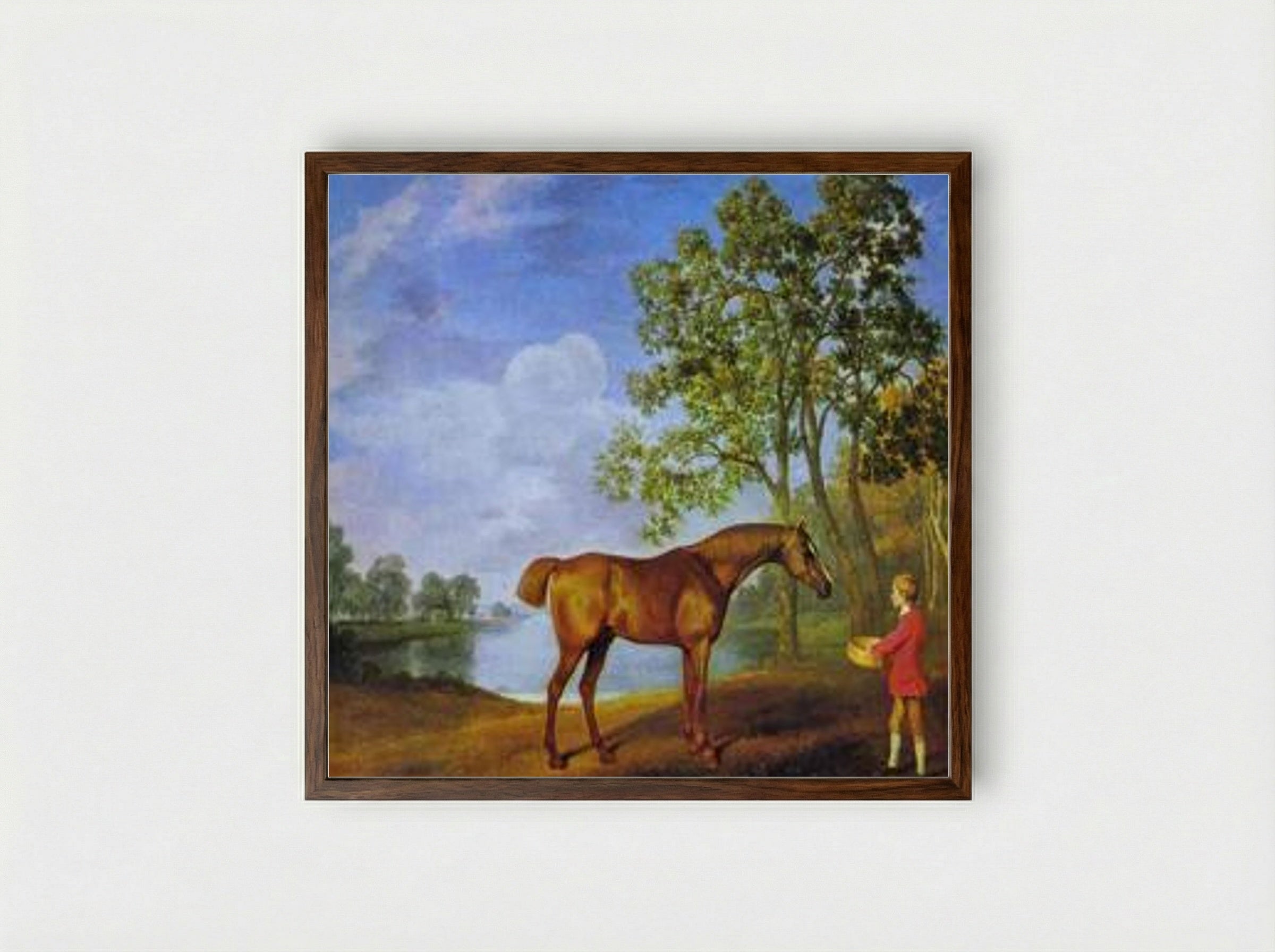 Pumpkin with a Stable Lad - George Stubbs - Framed Print Dark Wood