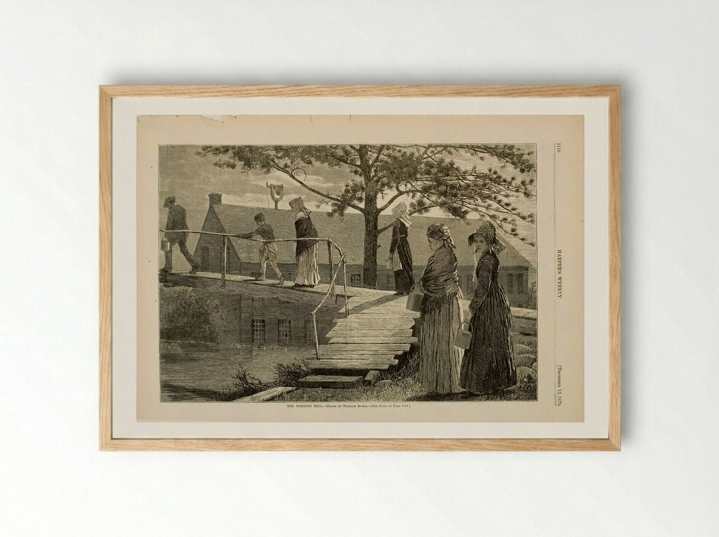 The Morning Bell - Winslow Homer - Framed Print Wood