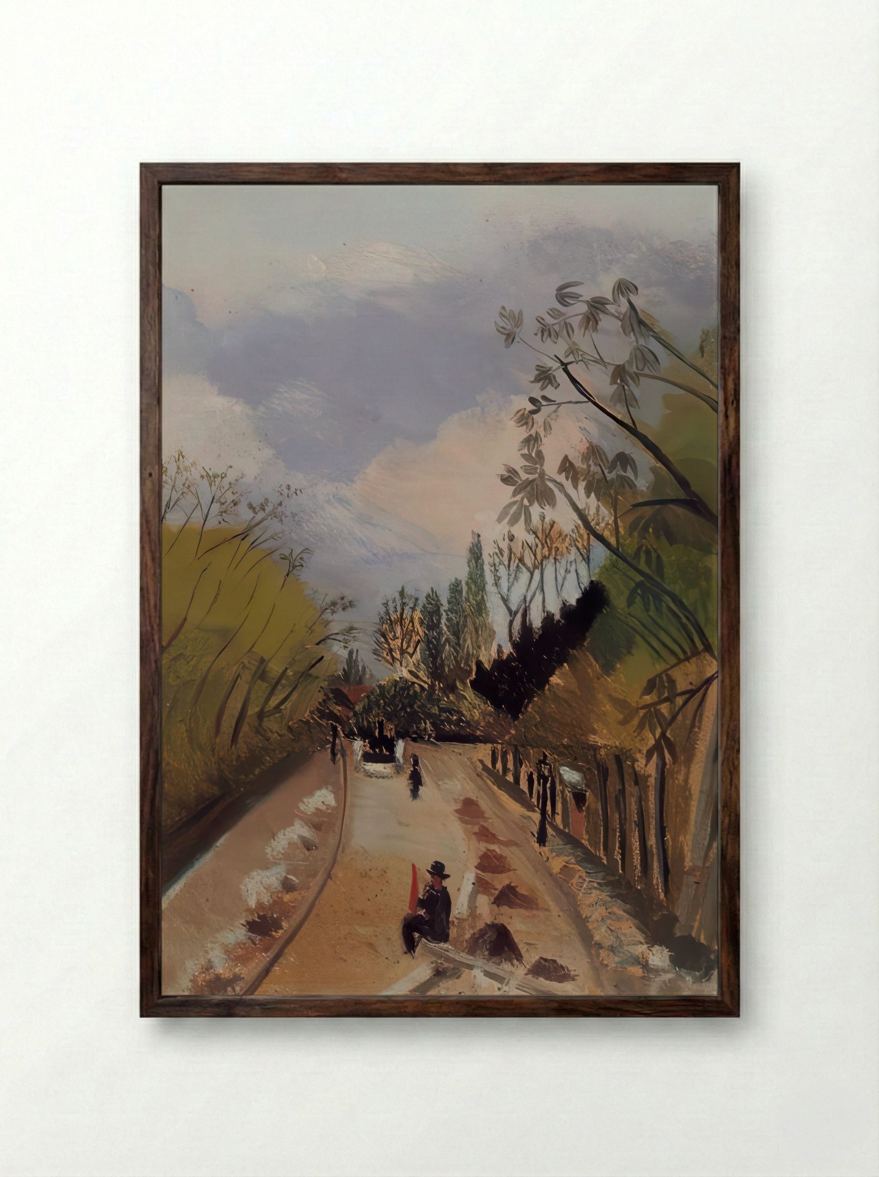 Avenue de l'Observatoire by Henri Rousseau – Paris Street Scene Art Print - Framed Print Dark Wood