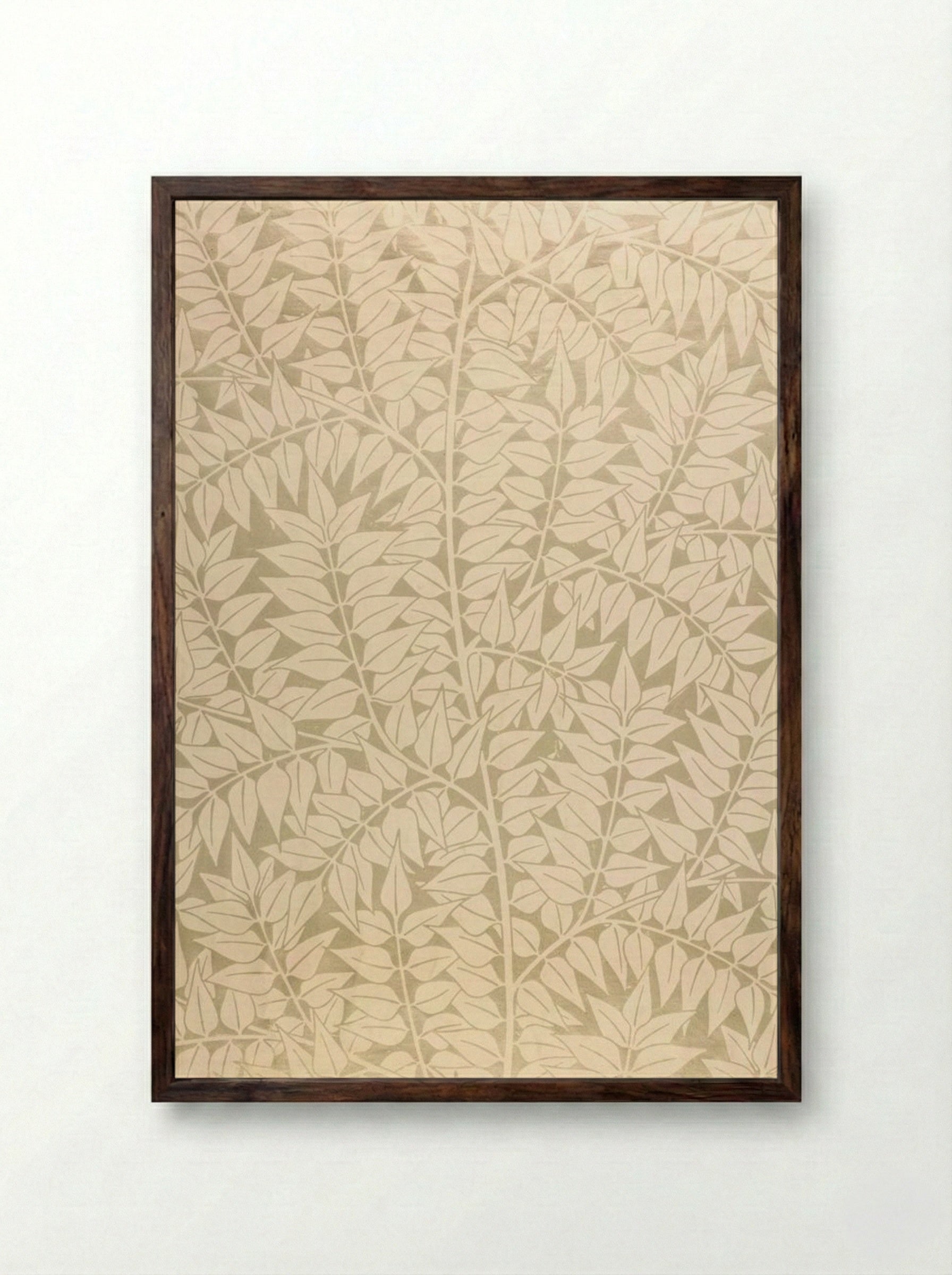 Branch - William Morris - Framed Print Dark Wood