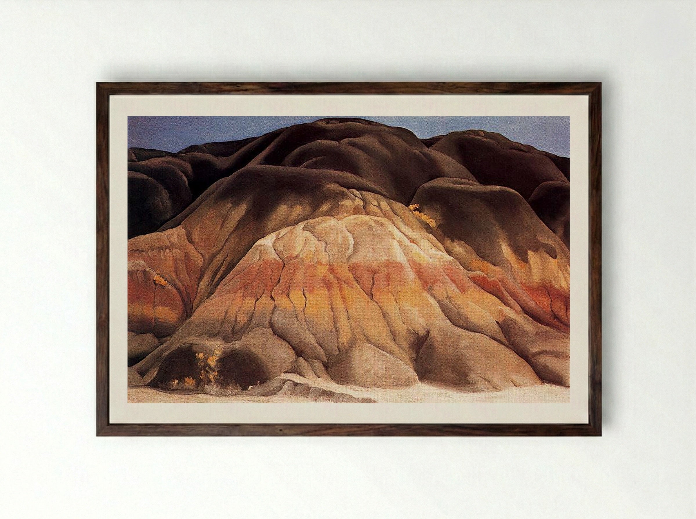 Grey Hills - Georgia O'Keeffe - Framed Print Dark Wood