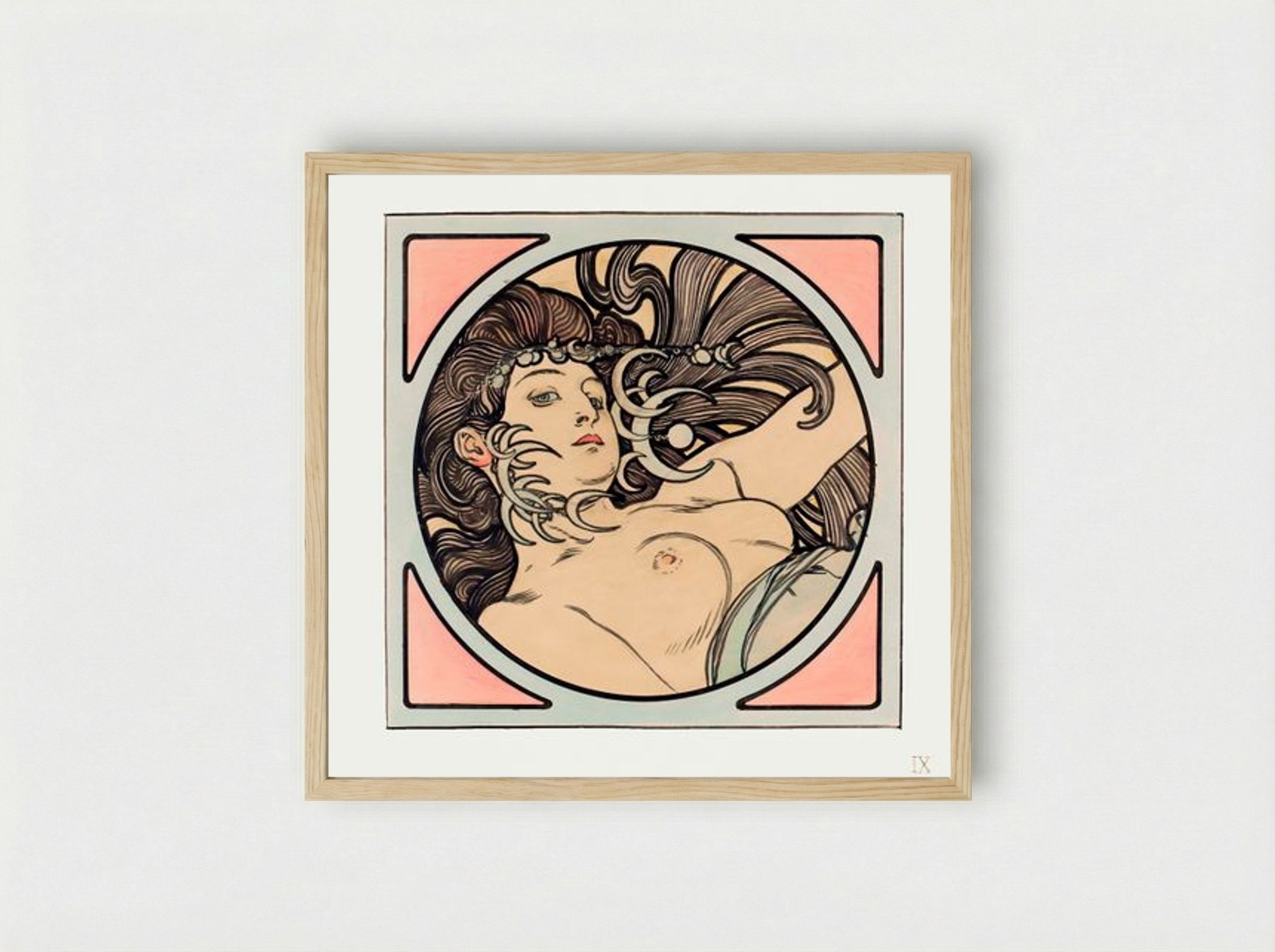 Stained Glass Window for the Facade of the Fouquet Boutique - Alphonse Mucha - Framed Print Wood