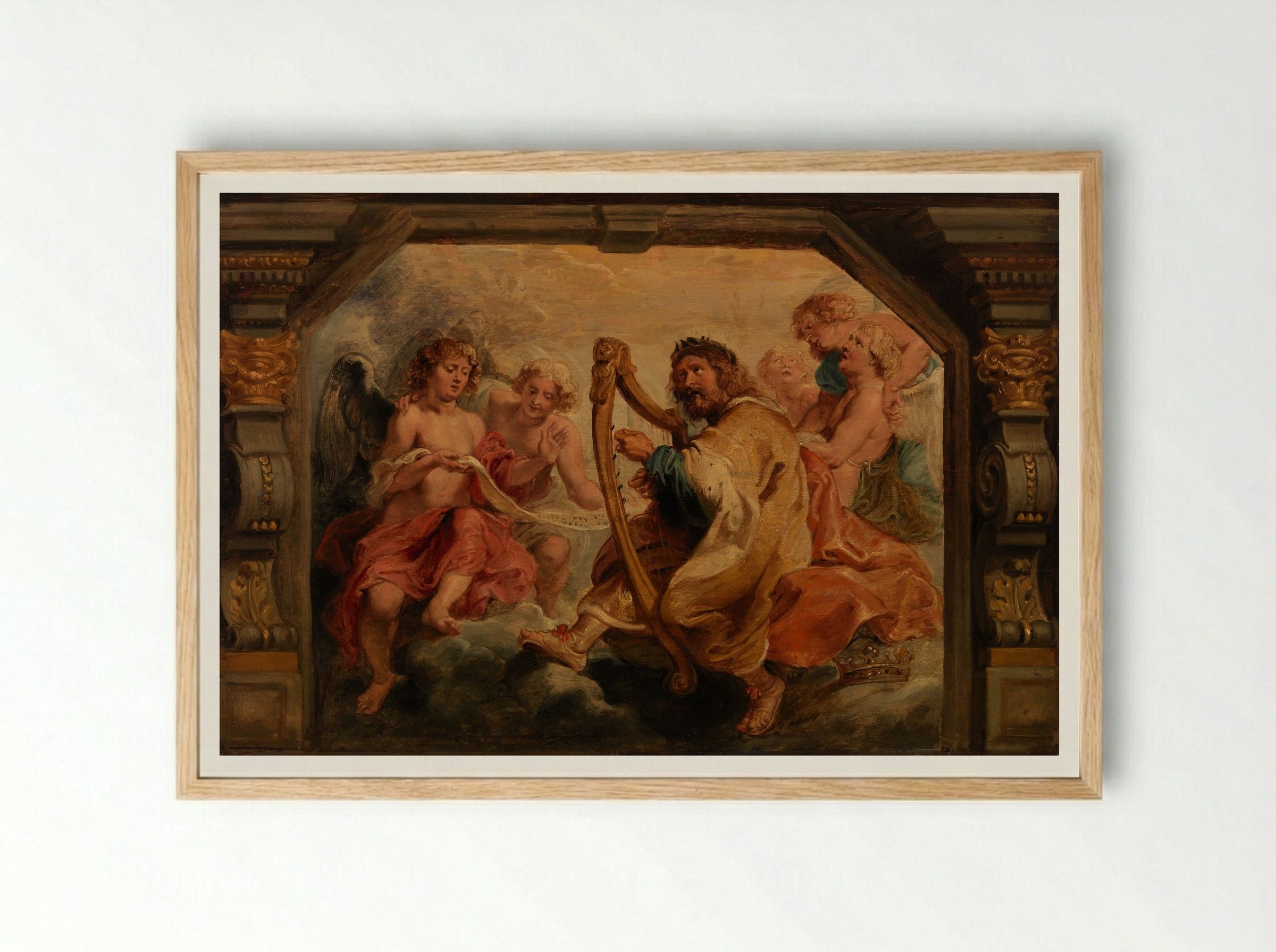 King David Playing the Harp - Peter Paul Rubens - Framed Print Wood