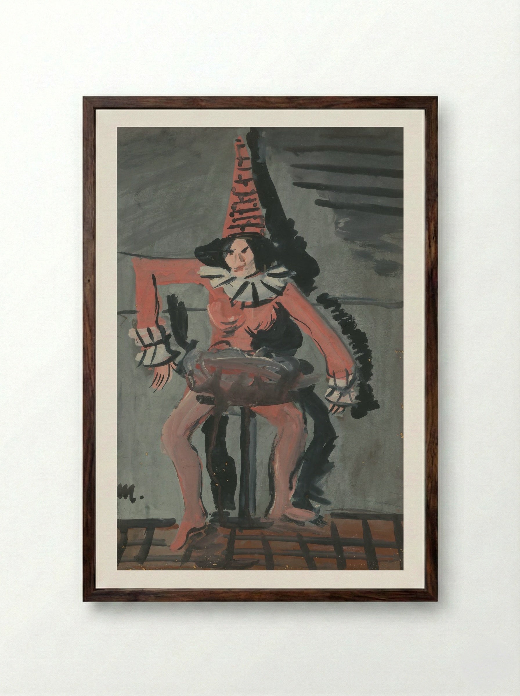 Pierrot - Cyprián Majerník - Framed Print Dark Wood