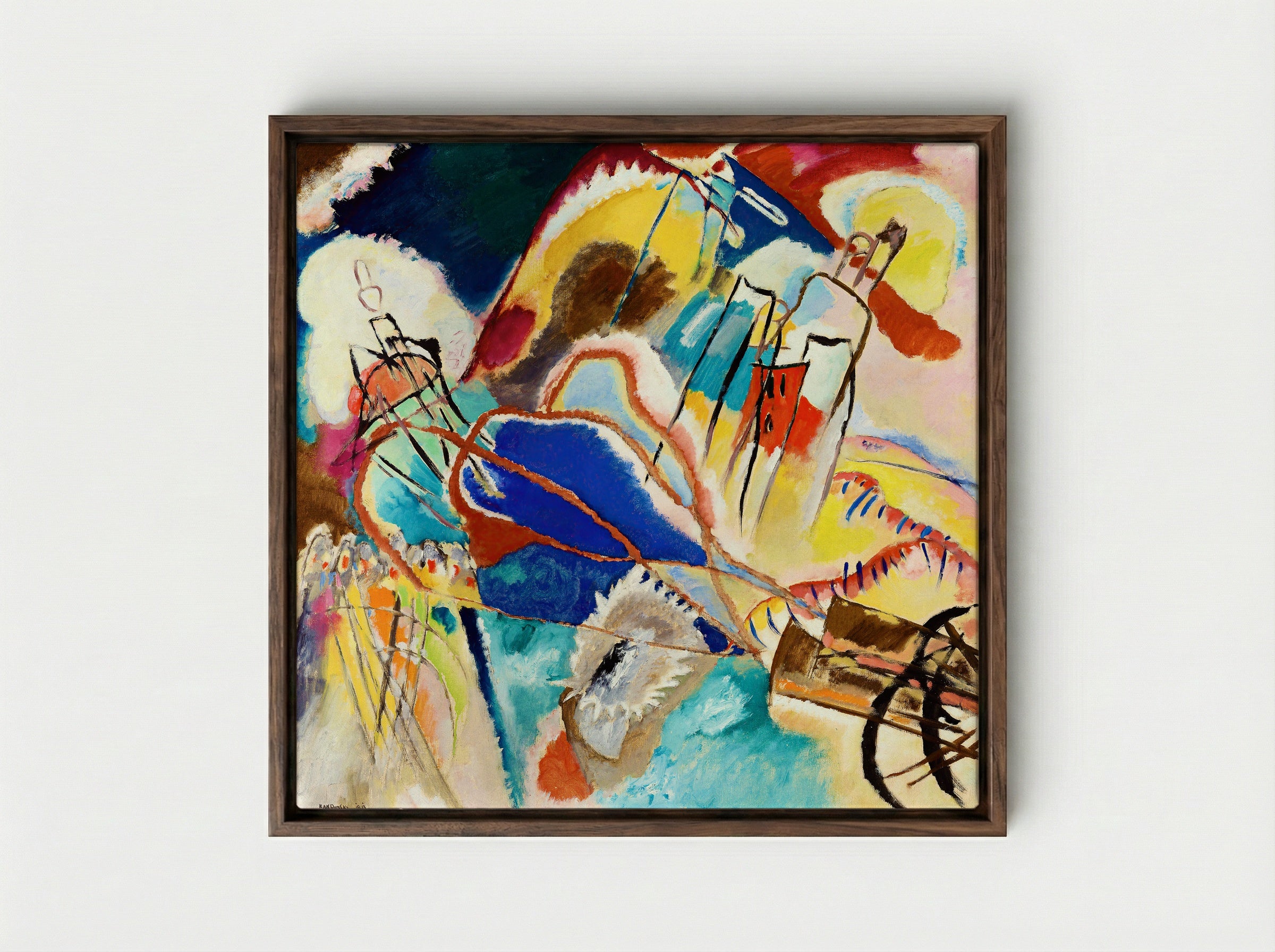 Improvisation No. 30 - Wassily Kandinsky - Framed Canvas Dark Wood