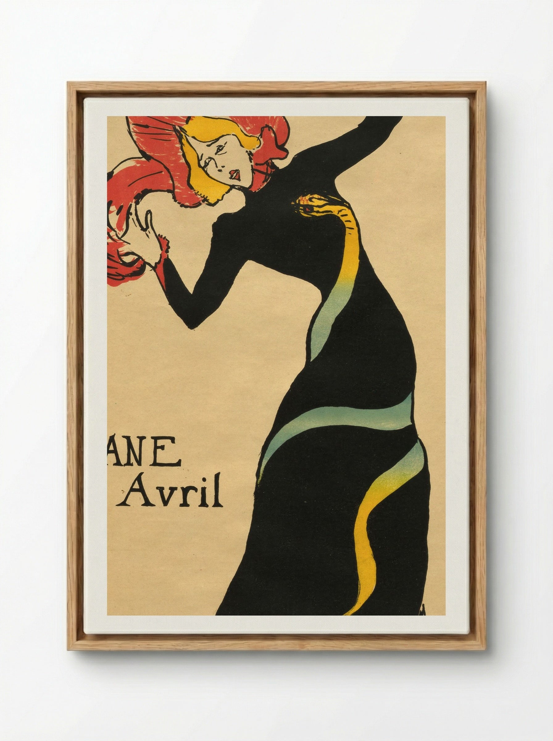 Jane Avril - Henri de Toulouse-Lautrec - Framed Canvas Wood