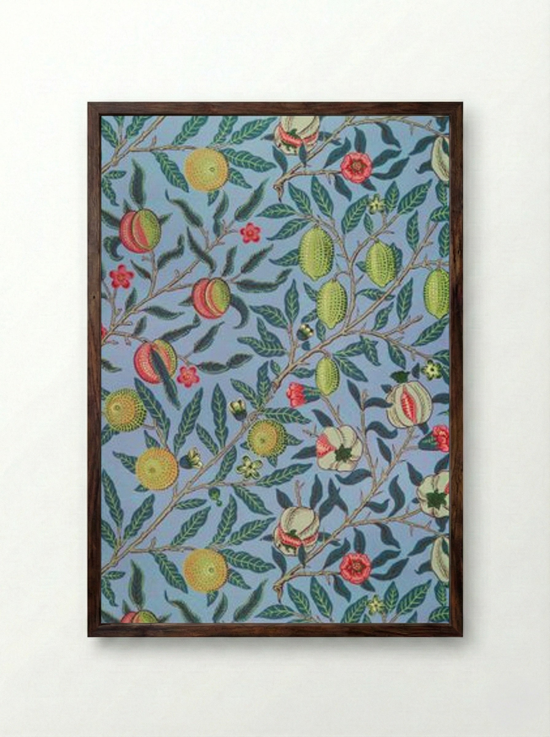 Fruit or Pomegranate - William Morris - Framed Print Dark Wood