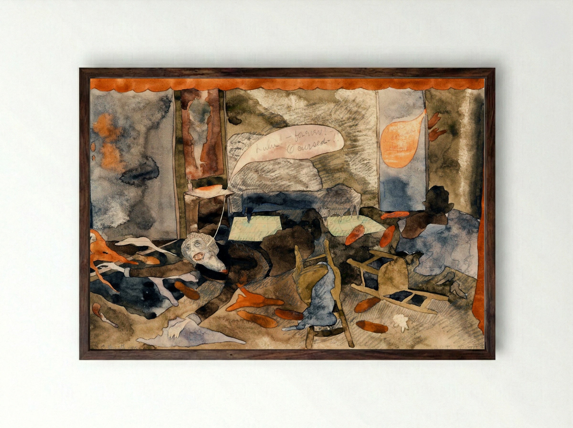 The Death of Countess Geschwitz - Charles Demuth - Framed Print Dark Wood
