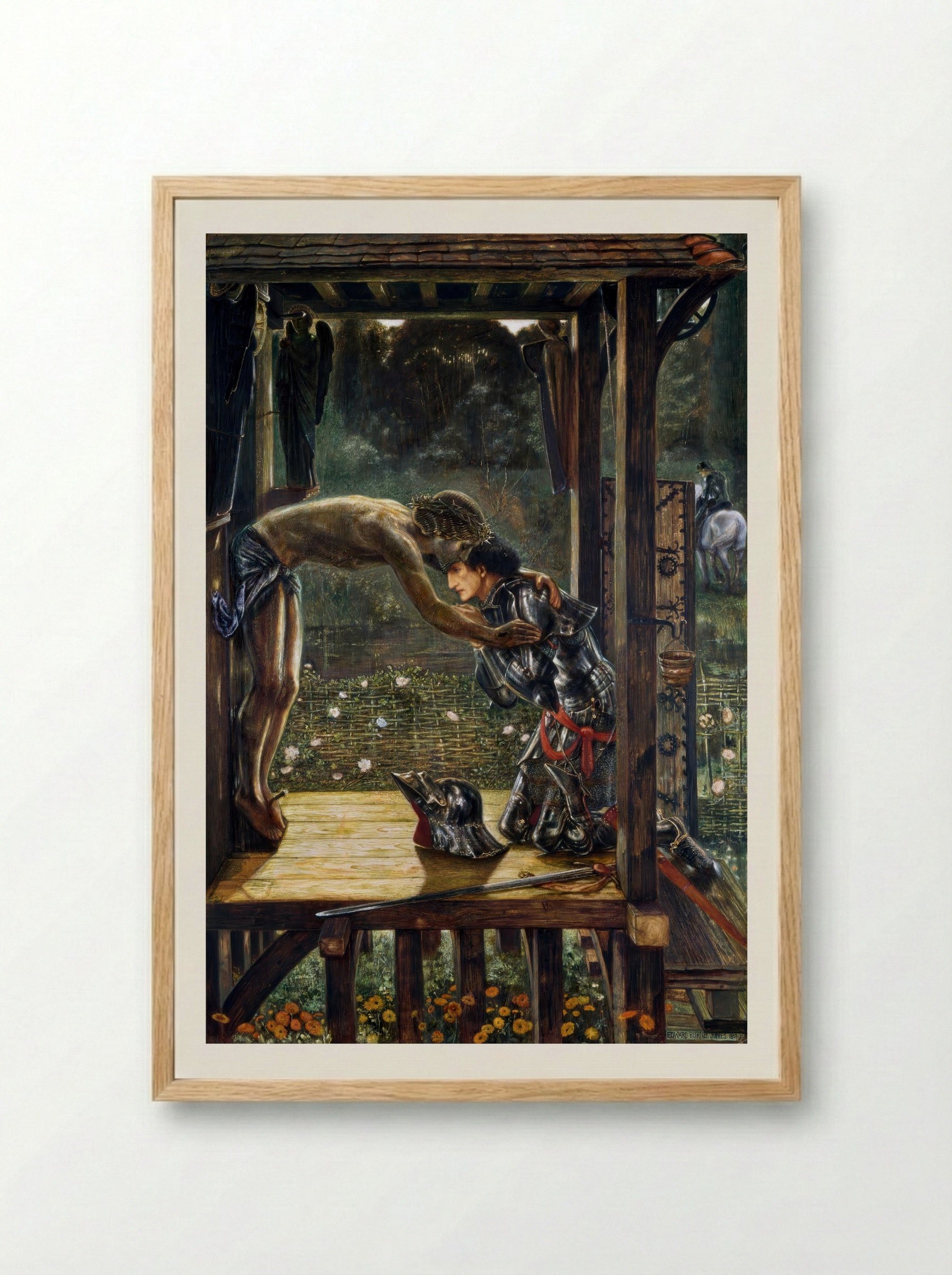 The Merciful Knight - Edward Burne-Jones - Framed Print Wood