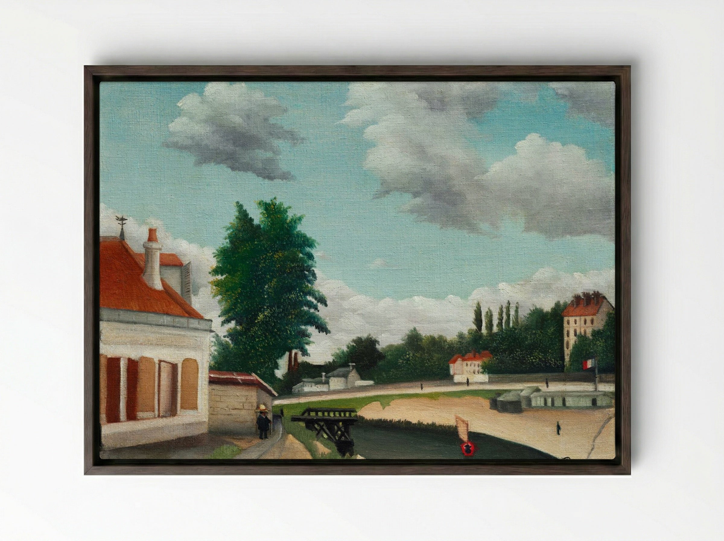 Outskirts of Paris - Henri Rousseau - Framed Canvas Dark Wood