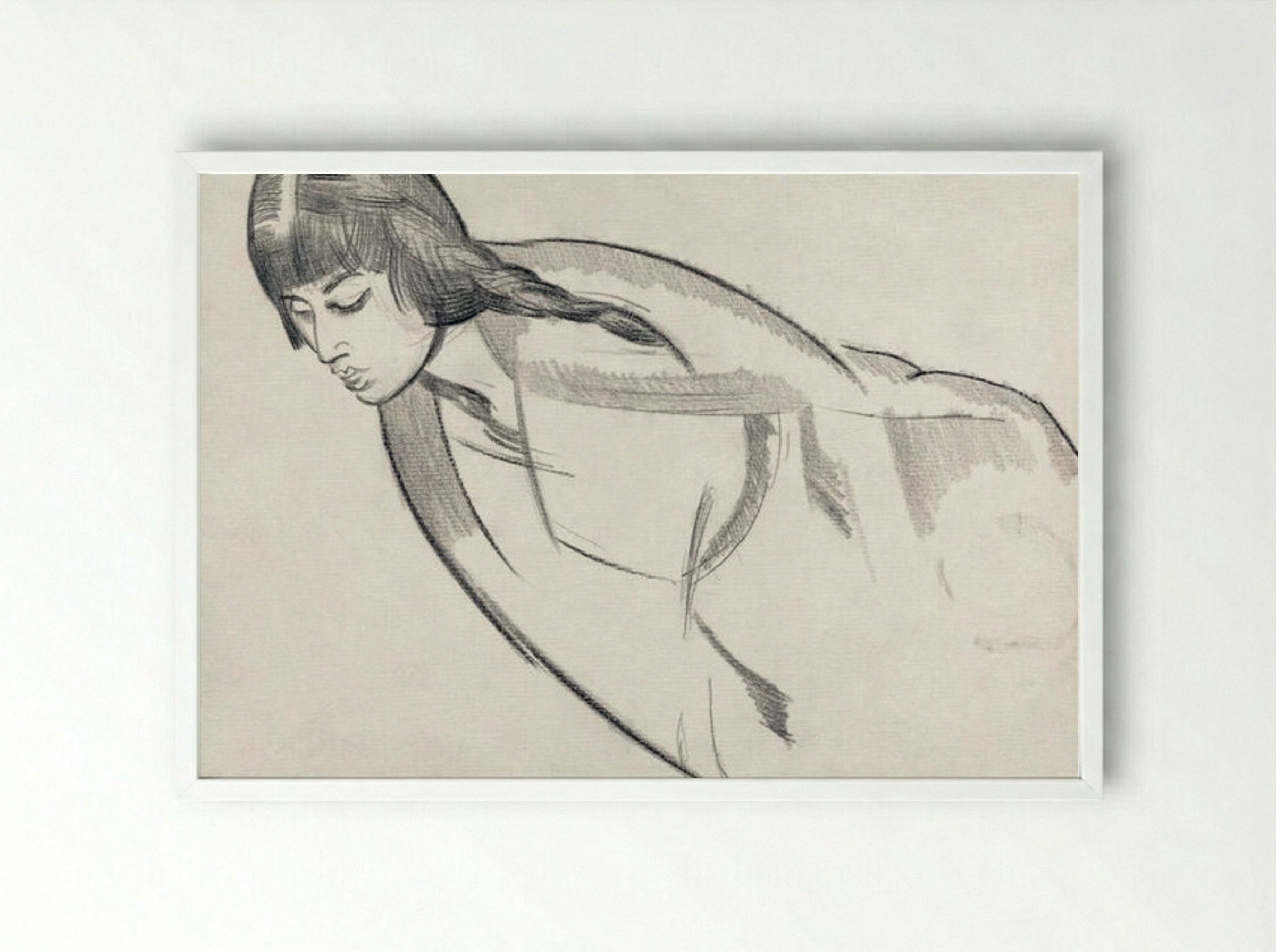 Study of Mrs. Nash - Paul Nash - Framed Print White