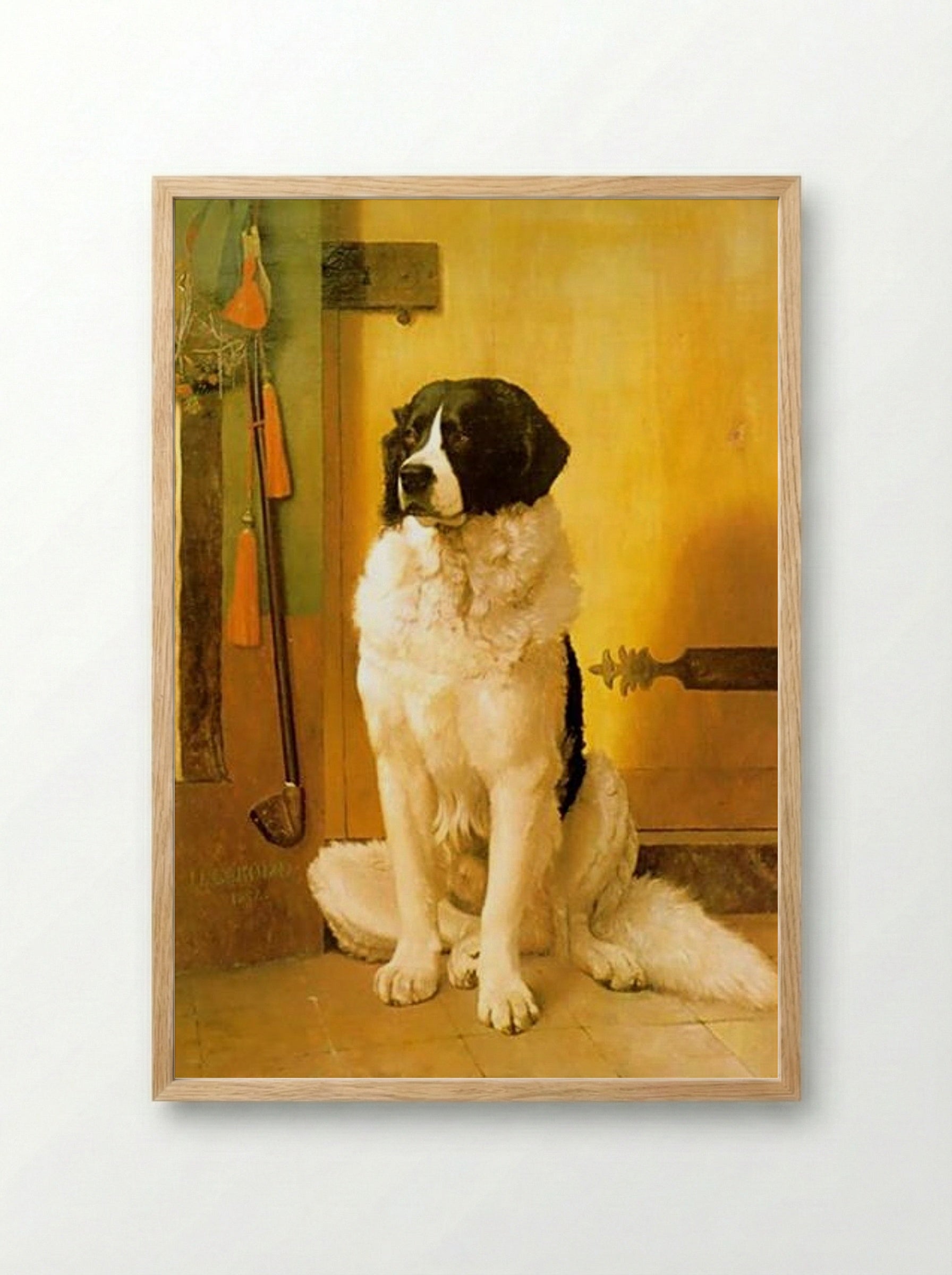 Study of Terra Nuova Dog ('The Waiting') - Jean-Léon Gérôme - Framed Print Wood