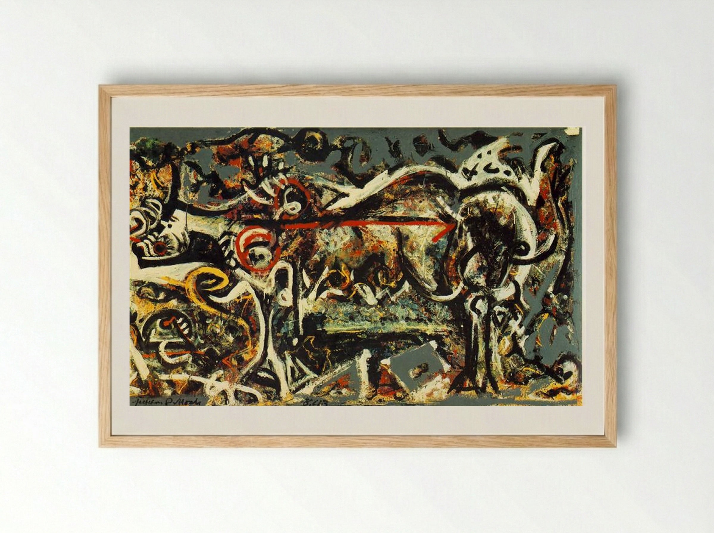 The She-Wolf - Jackson Pollock - Framed Print Wood