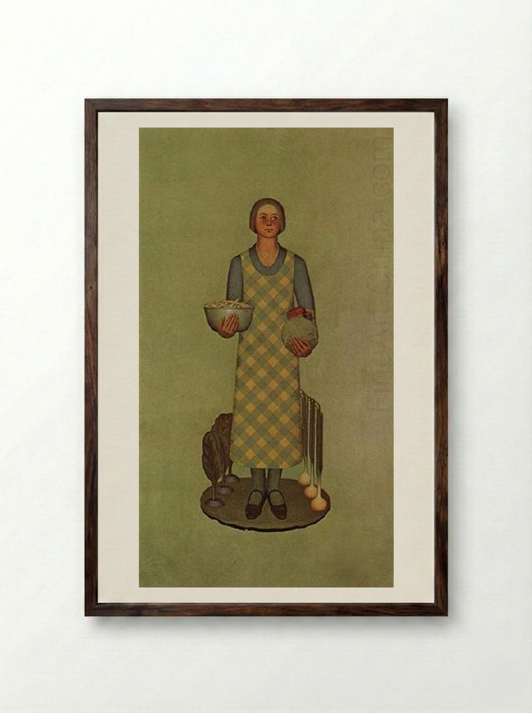 Iowa's Product - Grant Wood - Framed Print Dark Wood