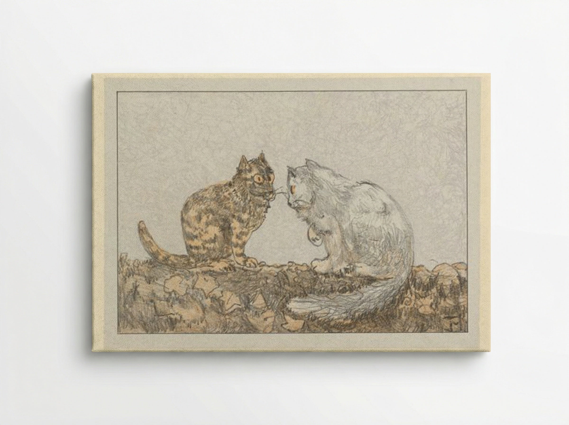 Two Cats on a Wall - Theo van Hoytema - Canvas