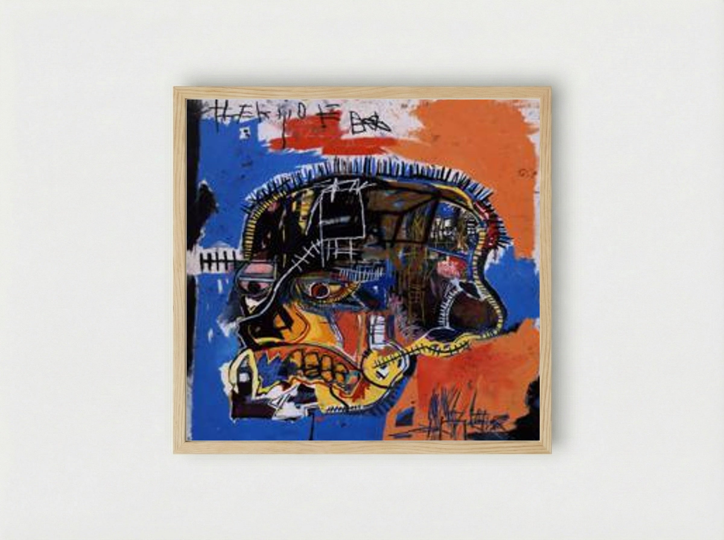 Scull - Jean-Michel Basquiat - Framed Print Wood