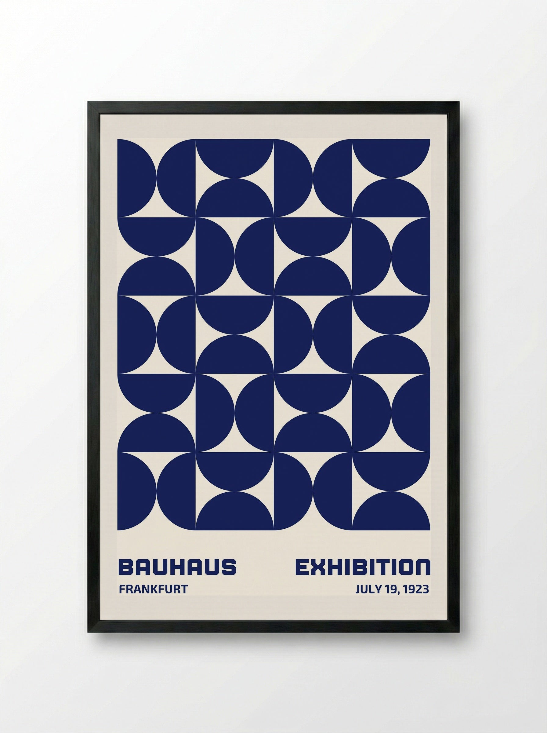 Bauhaus Modular Geometry - Blue Edition (1923 Frankfurt) - Framed Print Black