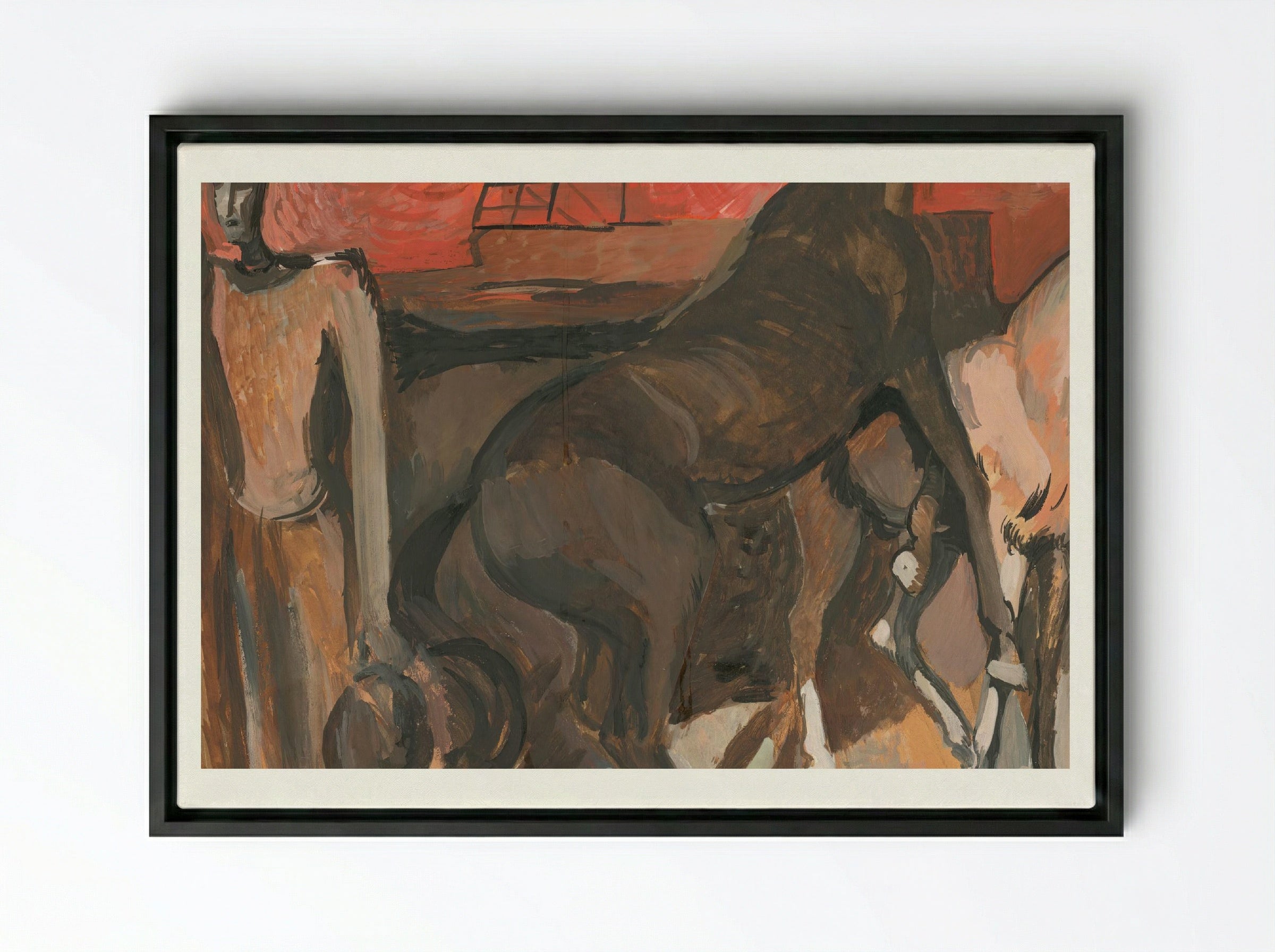 Fire - Refugees - Cyprián Majerník - Framed Canvas Black