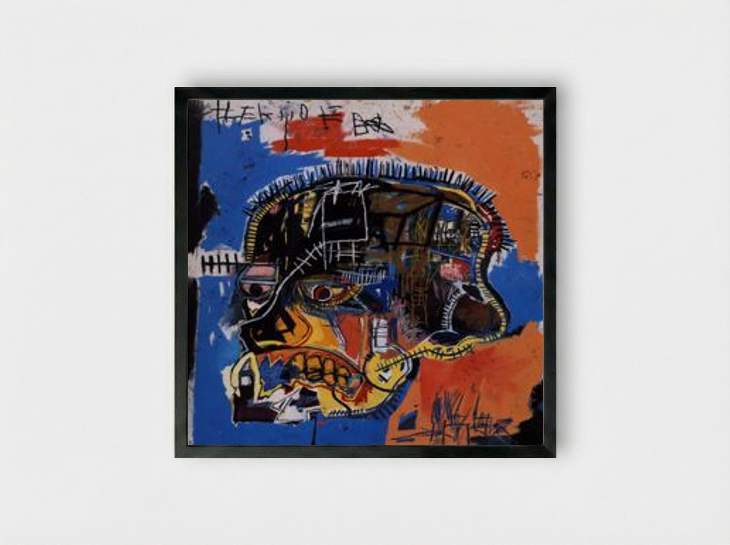 Scull - Jean-Michel Basquiat - Framed Print Black