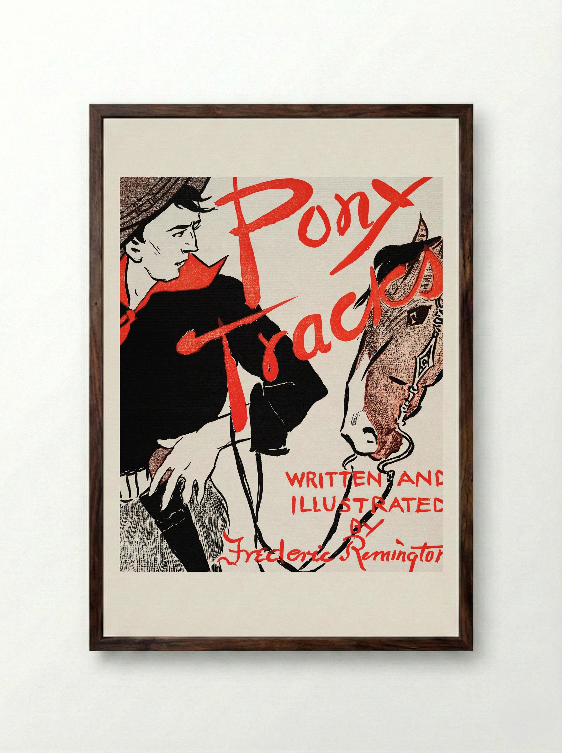 Pony Tracks - Edward Penfield - Framed Print Dark Wood
