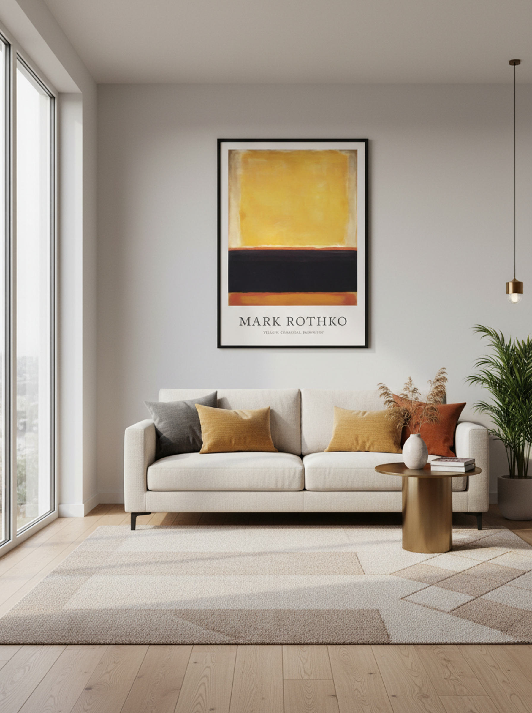 Yellow, Charcoal, Brown - Mark Rothko - Lifestyle