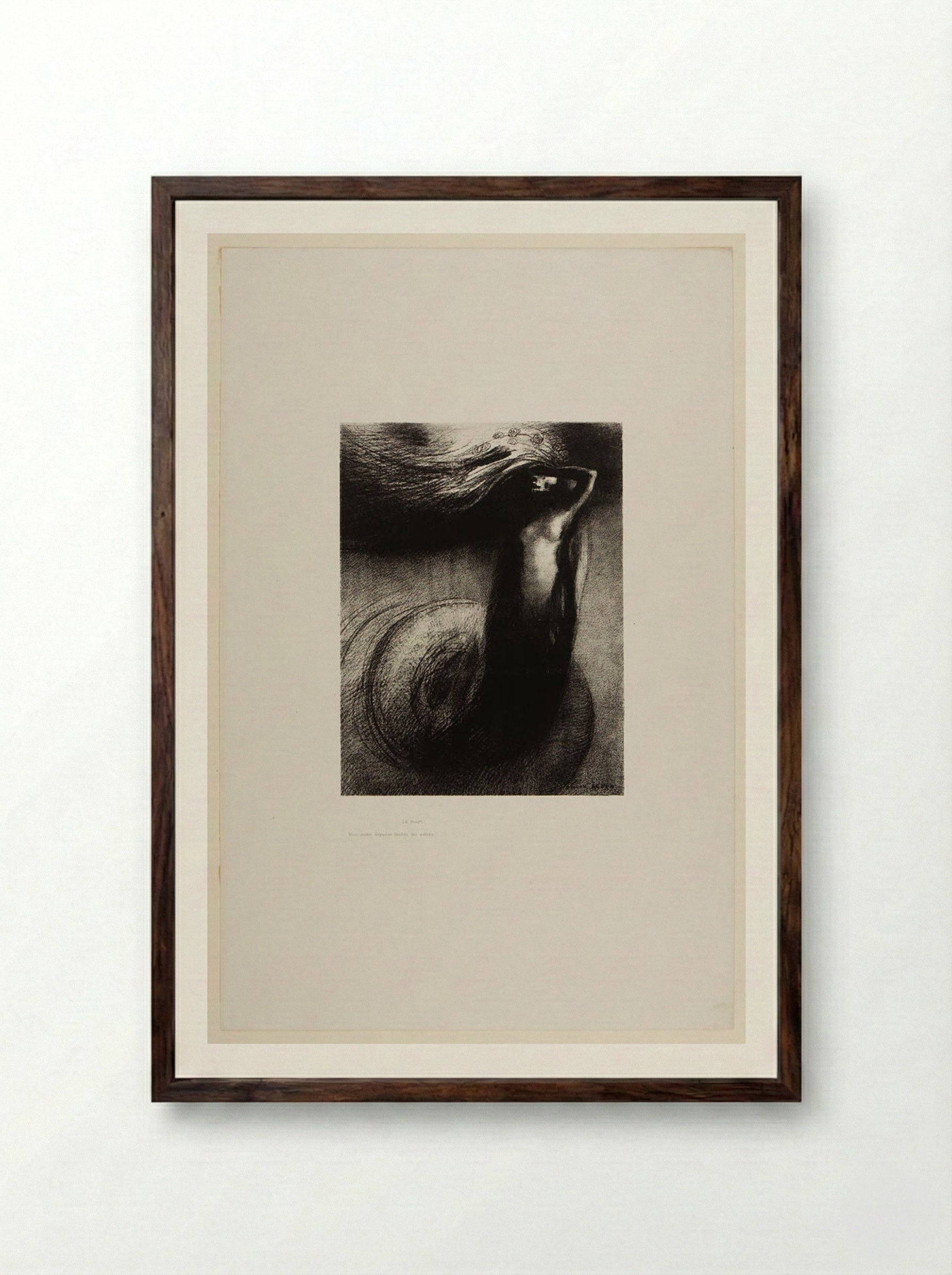 Death... (La Mort) - Odilon Redon - Framed Print Dark Wood