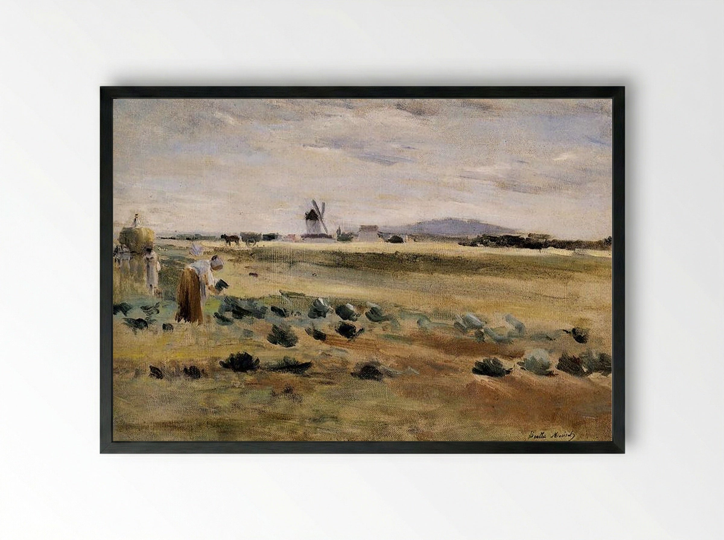 The Little Windmill at Gennevilliers - Berthe Morisot - Framed Print Black
